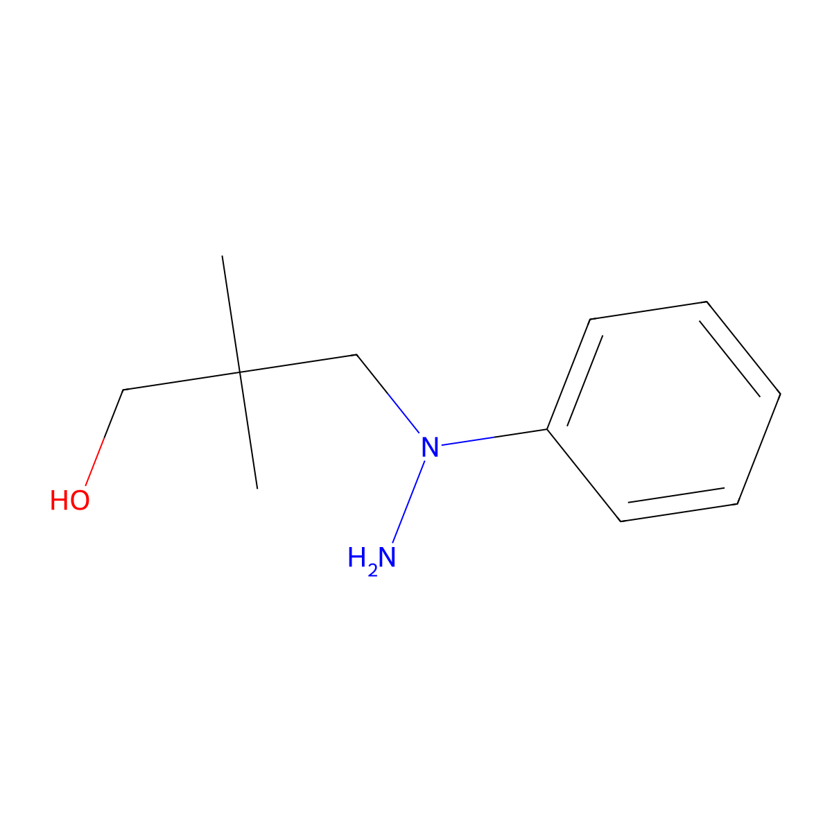 2,2-Dimethyl-3-(1-phenylhydrazin-1-yl)propan-1-ol molecular structure, CAS 2034153-29-0