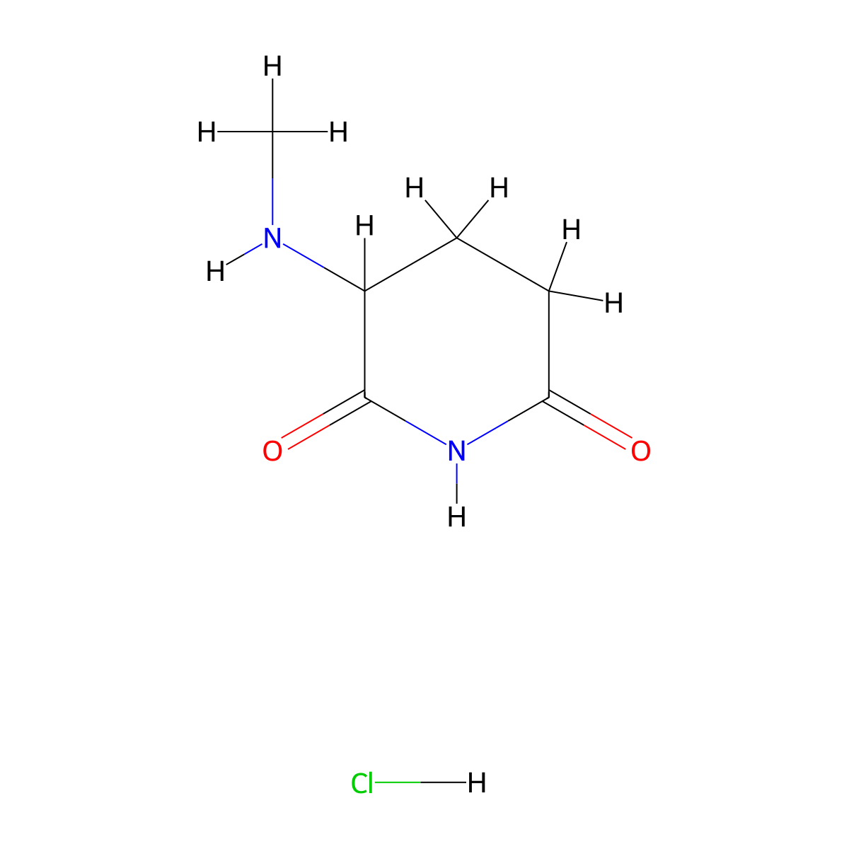 3-(Methylamino)piperidine-2,6-dione hydrochloride molecular structure, CAS 2034153-31-4