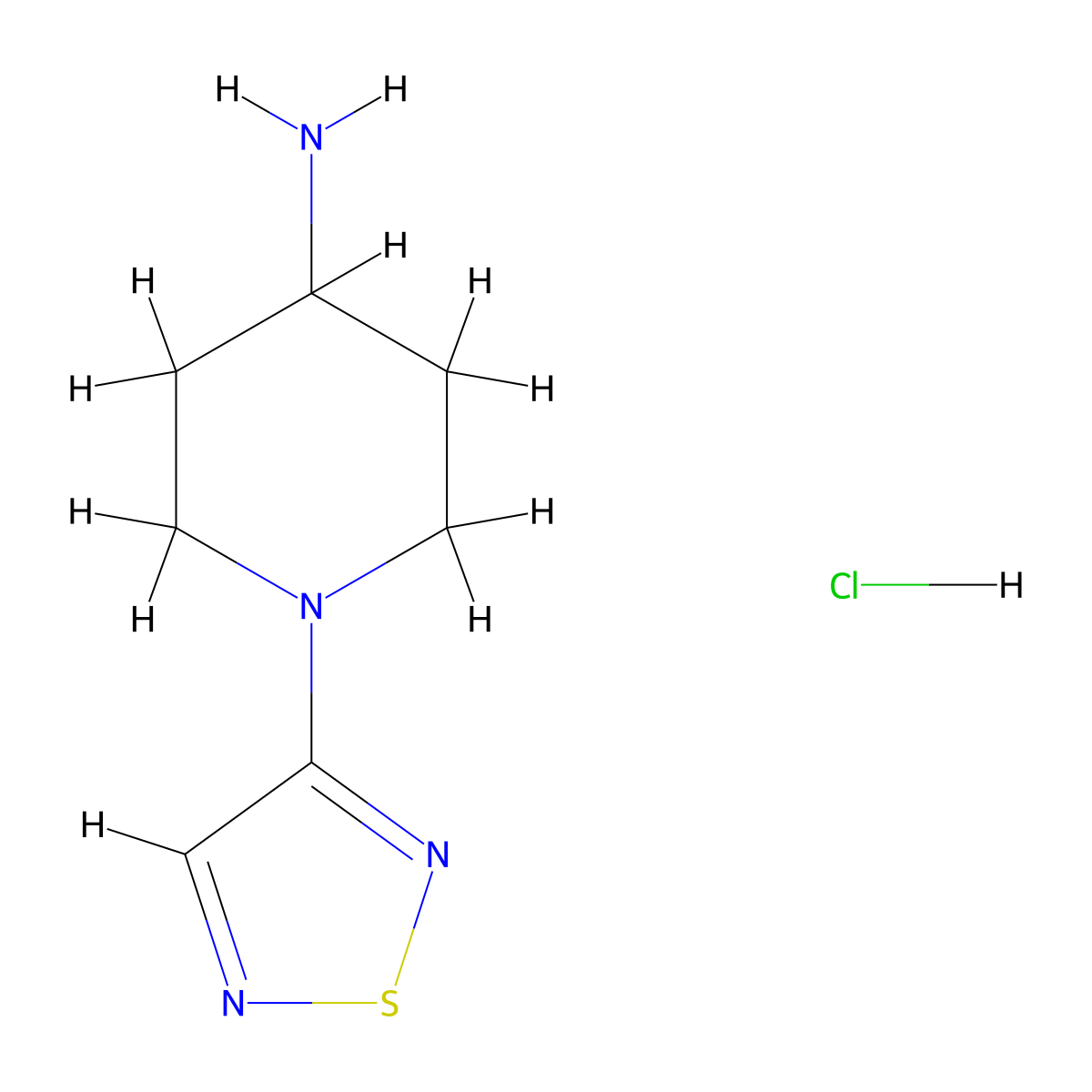 1-(1,2,5-Thiadiazol-3-yl)piperidin-4-amine hydrochloride molecular structure, CAS 2034153-47-2