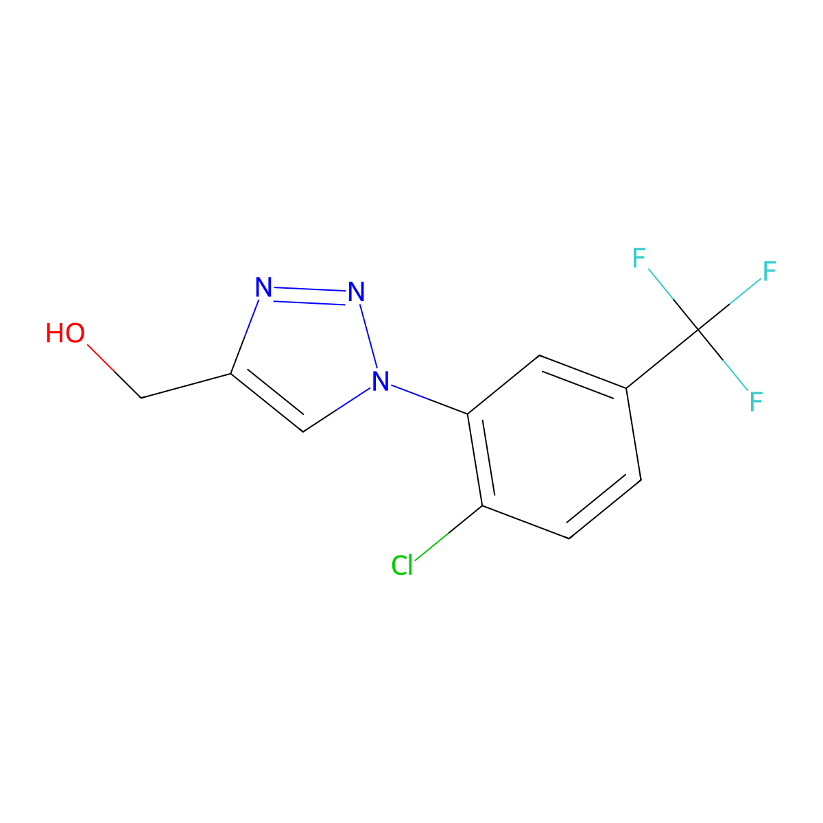 (1-(2-chloro-5-(trifluoromethyl)phenyl)-1H-1,2,3-triazol-4-yl)methanol molecular structure, CAS 2034154-06-6