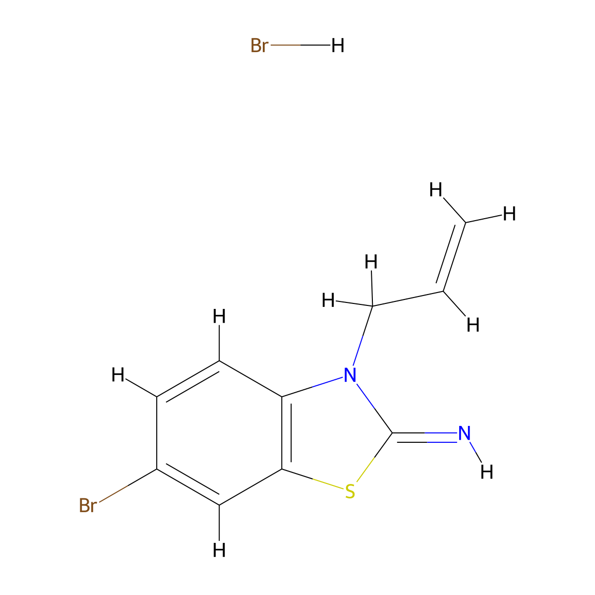 3-allyl-6-bromobenzo[d]thiazol-2(3H)-imine hydrobromide molecular structure, CAS 2034154-20-4