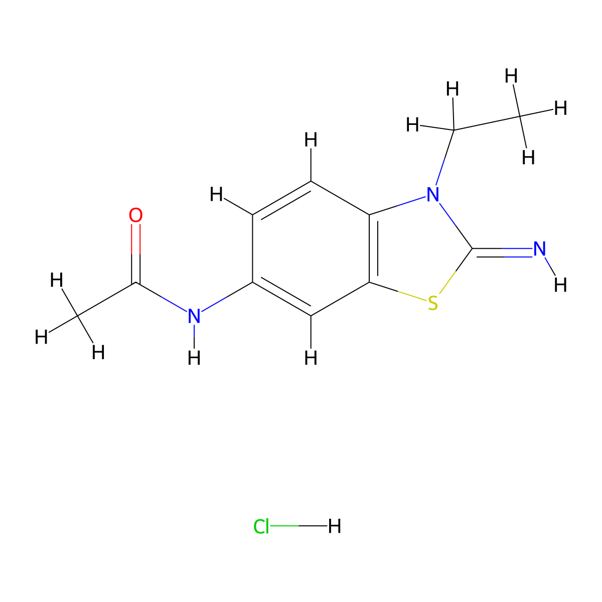 N-(3-ethyl-2-imino-2,3-dihydrobenzo[d]thiazol-6-yl)acetamide hydrochloride molecular structure, CAS 2034154-25-9