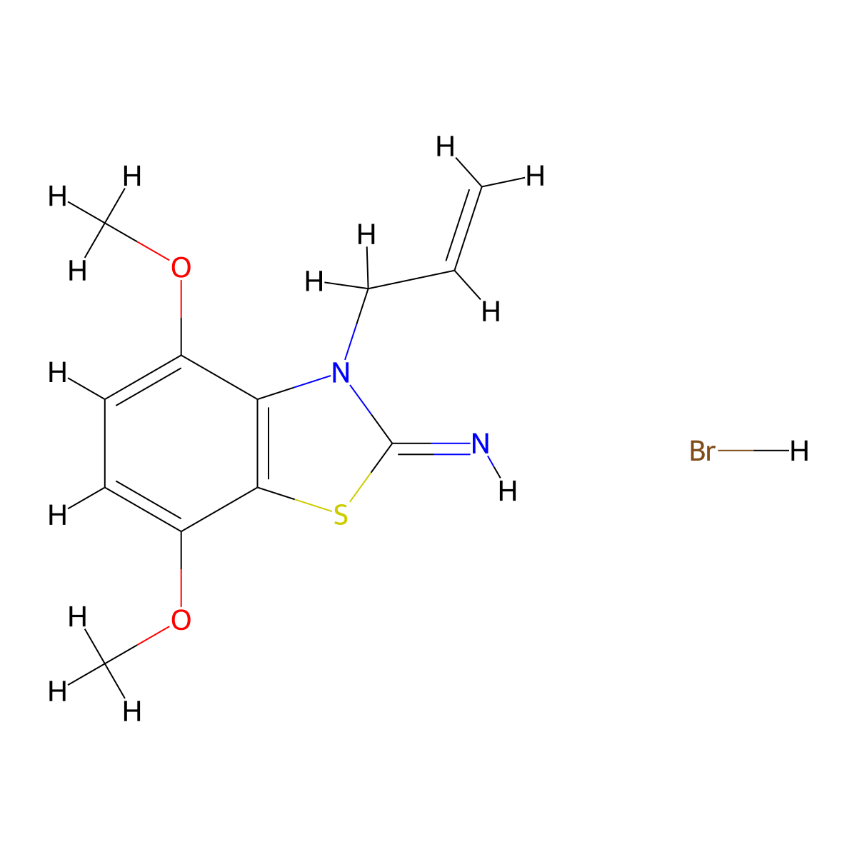 3-allyl-4,7-dimethoxybenzo[d]thiazol-2(3H)-imine hydrobromide molecular structure, CAS 2034154-29-3