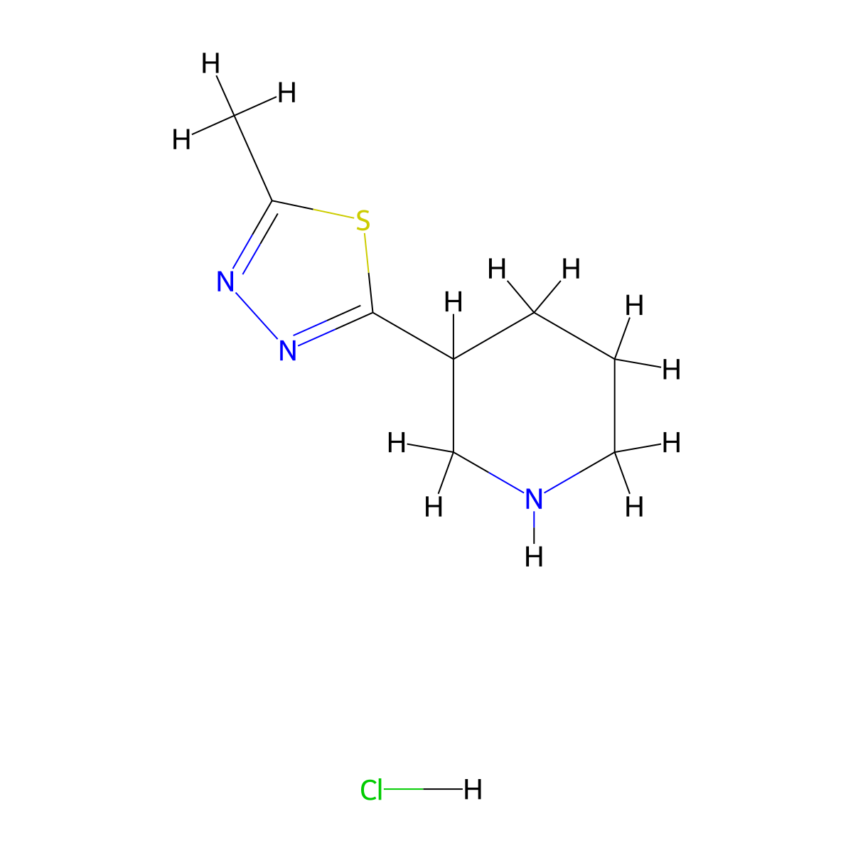 3-(5-Methyl-1,3,4-thiadiazol-2-yl)piperidine hydrochloride molecular structure, CAS 2034154-74-8