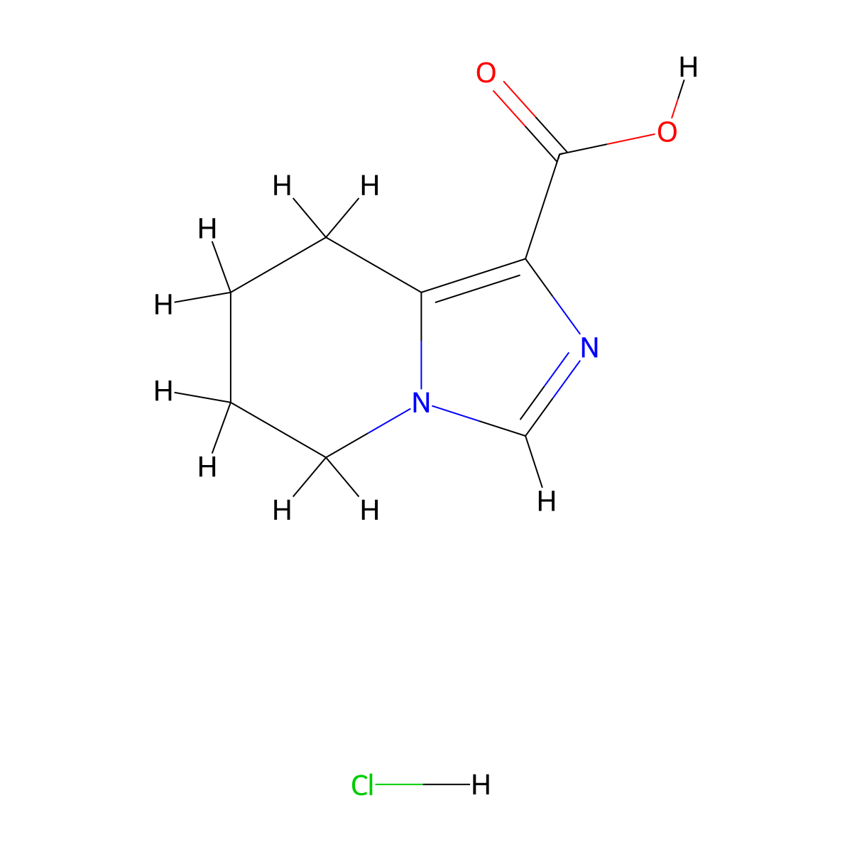 5H,6H,7H,8H-imidazo[1,5-a]pyridine-1-carboxylic acid hydrochloride molecular structure, CAS 2034154-75-9