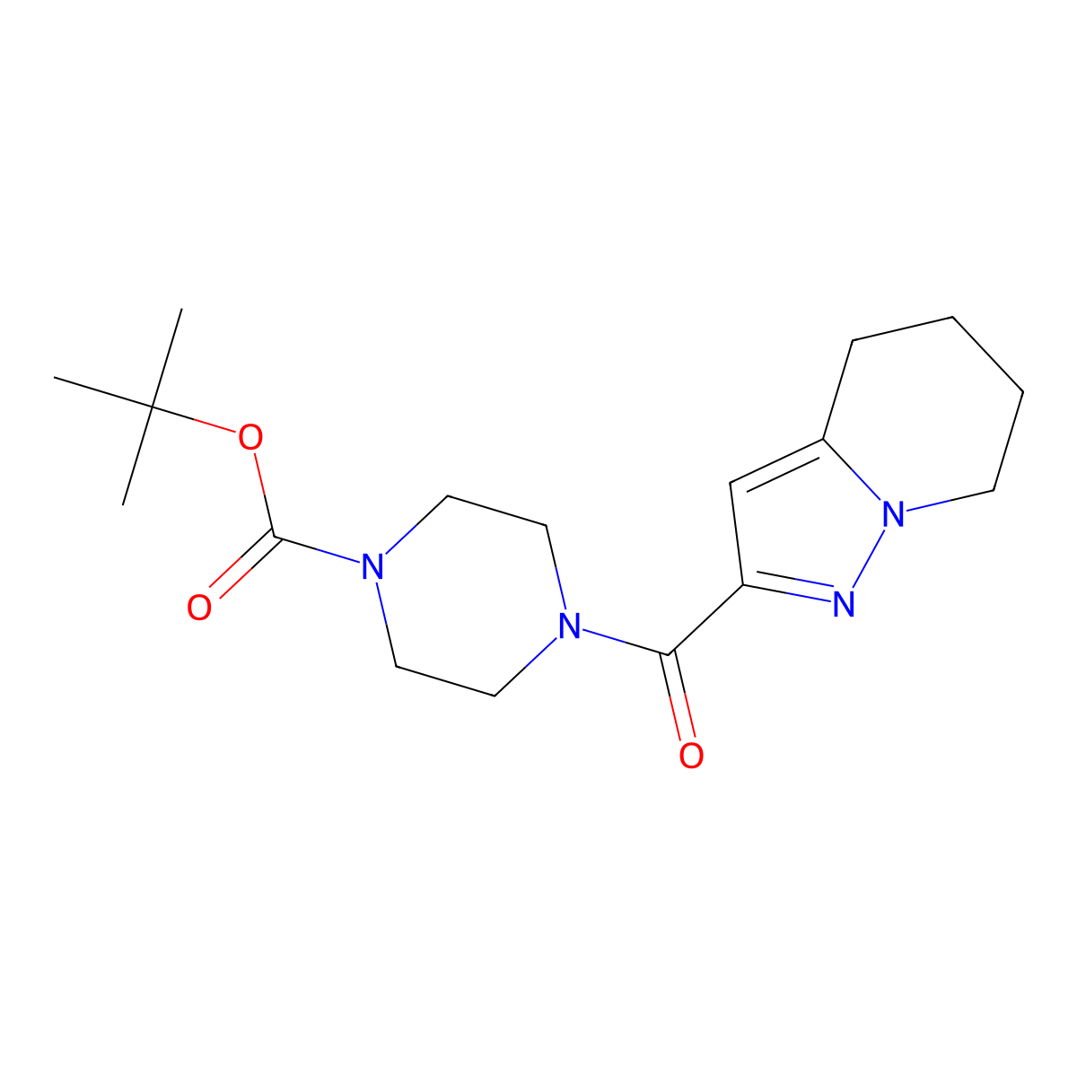 Tert-butyl 4-(4,5,6,7-tetrahydropyrazolo[1,5-a]pyridine-2-carbonyl)piperazine-1-carboxylate molecular structure, CAS 2034154-80-6
