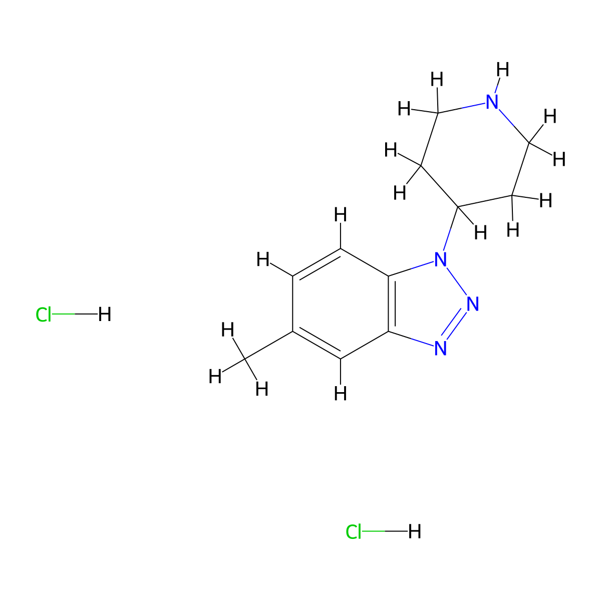 5-methyl-1-(piperidin-4-yl)-1H-benzo[d][1,2,3]triazole dihydrochloride molecular structure, CAS 2034154-83-9