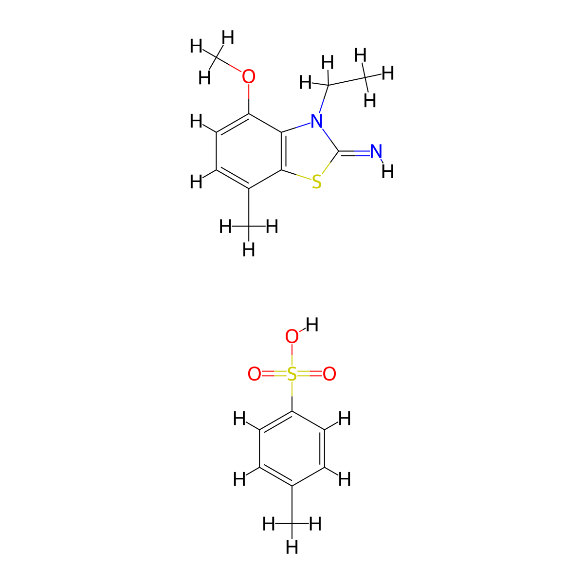 3-ethyl-4-methoxy-7-methylbenzo[d]thiazol-2(3H)-imine 4-methylbenzenesulfonate molecular structure, CAS 2034154-92-0