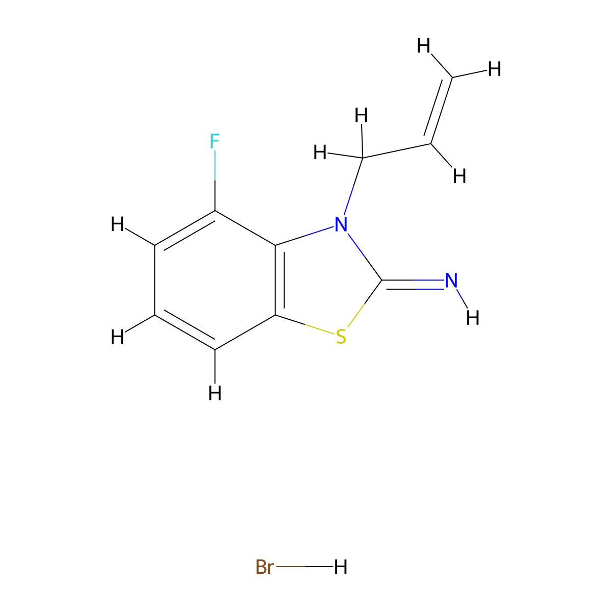 3-allyl-4-fluorobenzo[d]thiazol-2(3H)-imine hydrobromide molecular structure, CAS 2034154-95-3
