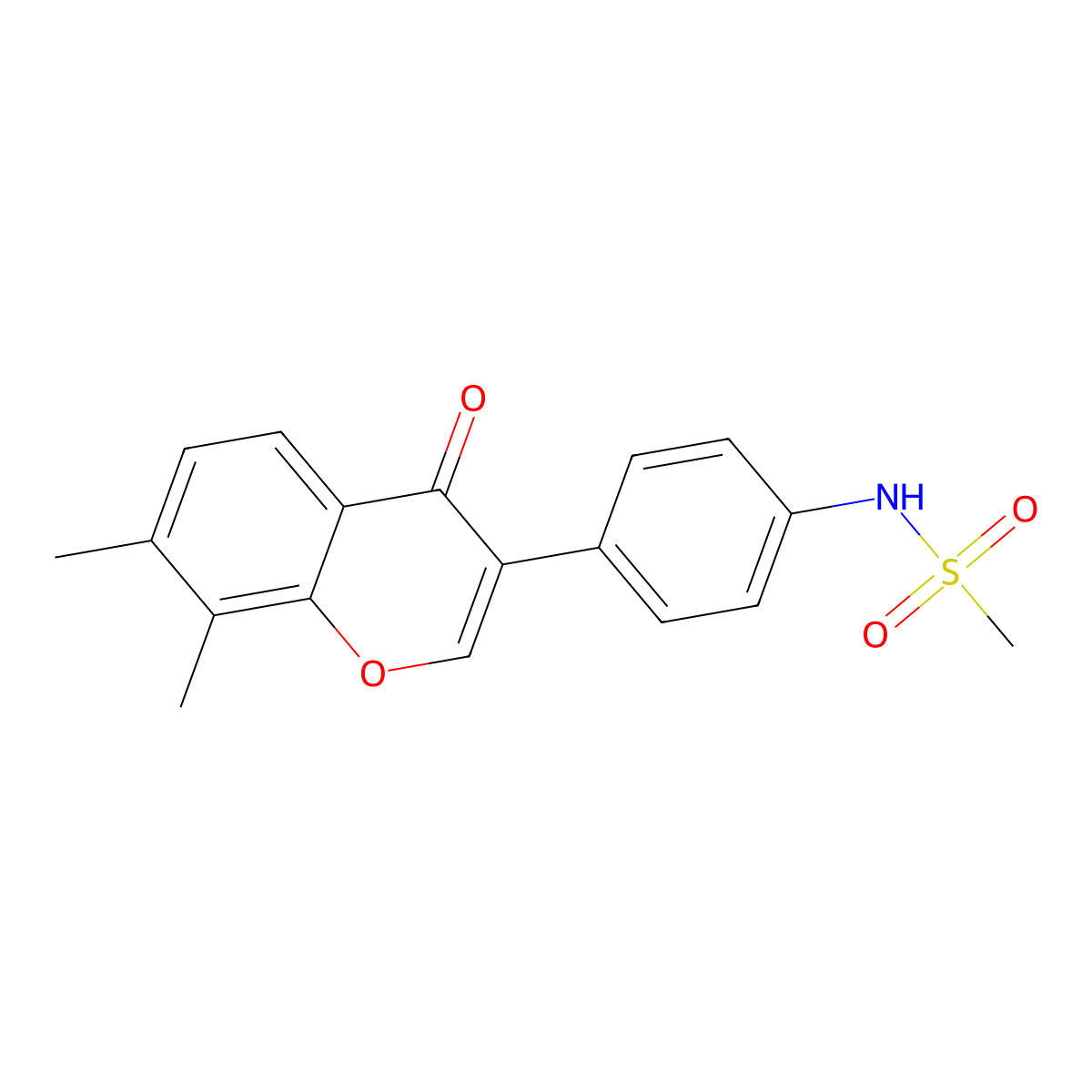 N-(4-(7,8-dimethyl-4-oxo-4H-chromen-3-yl)phenyl)methanesulfonamide molecular structure, CAS 2034155-31-0