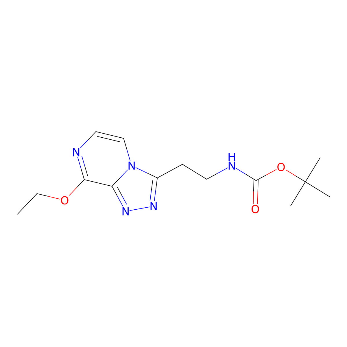 Tert-butyl (2-(8-ethoxy-[1,2,4]triazolo[4,3-a]pyrazin-3-yl)ethyl)carbamate molecular structure, CAS 2034155-36-5