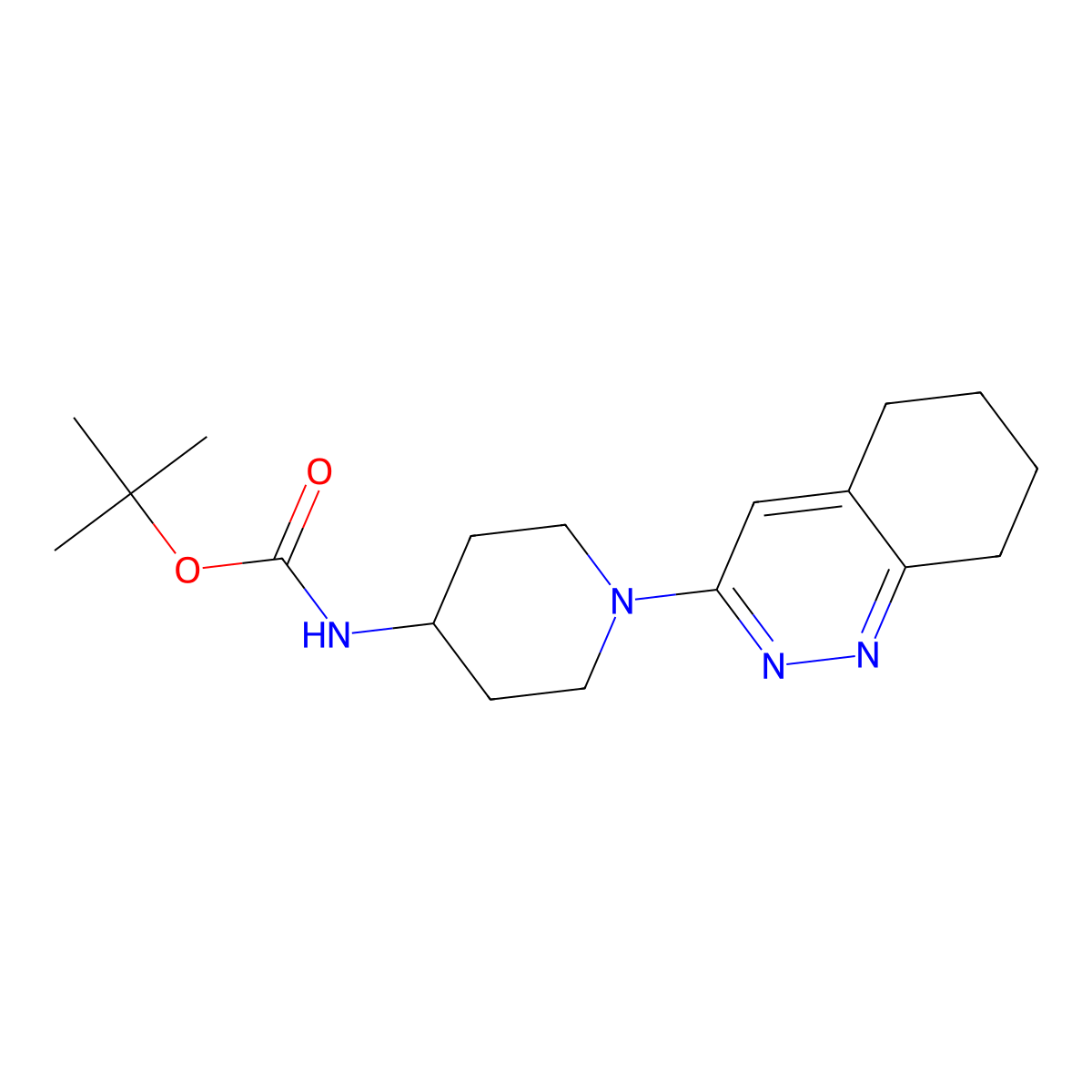 tert-butyl N-[1-(5,6,7,8-tetrahydrocinnolin-3-yl)piperidin-4-yl]carbamate molecular structure, CAS 2034155-57-0