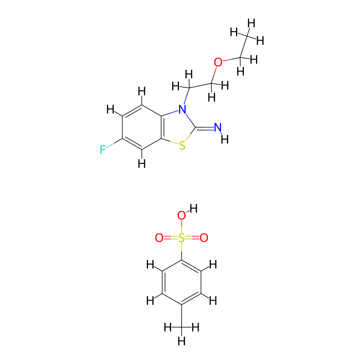 3-(2-ethoxyethyl)-6-fluorobenzo[d]thiazol-2(3H)-imine 4-methylbenzenesulfonate molecular structure, CAS 2034155-65-0