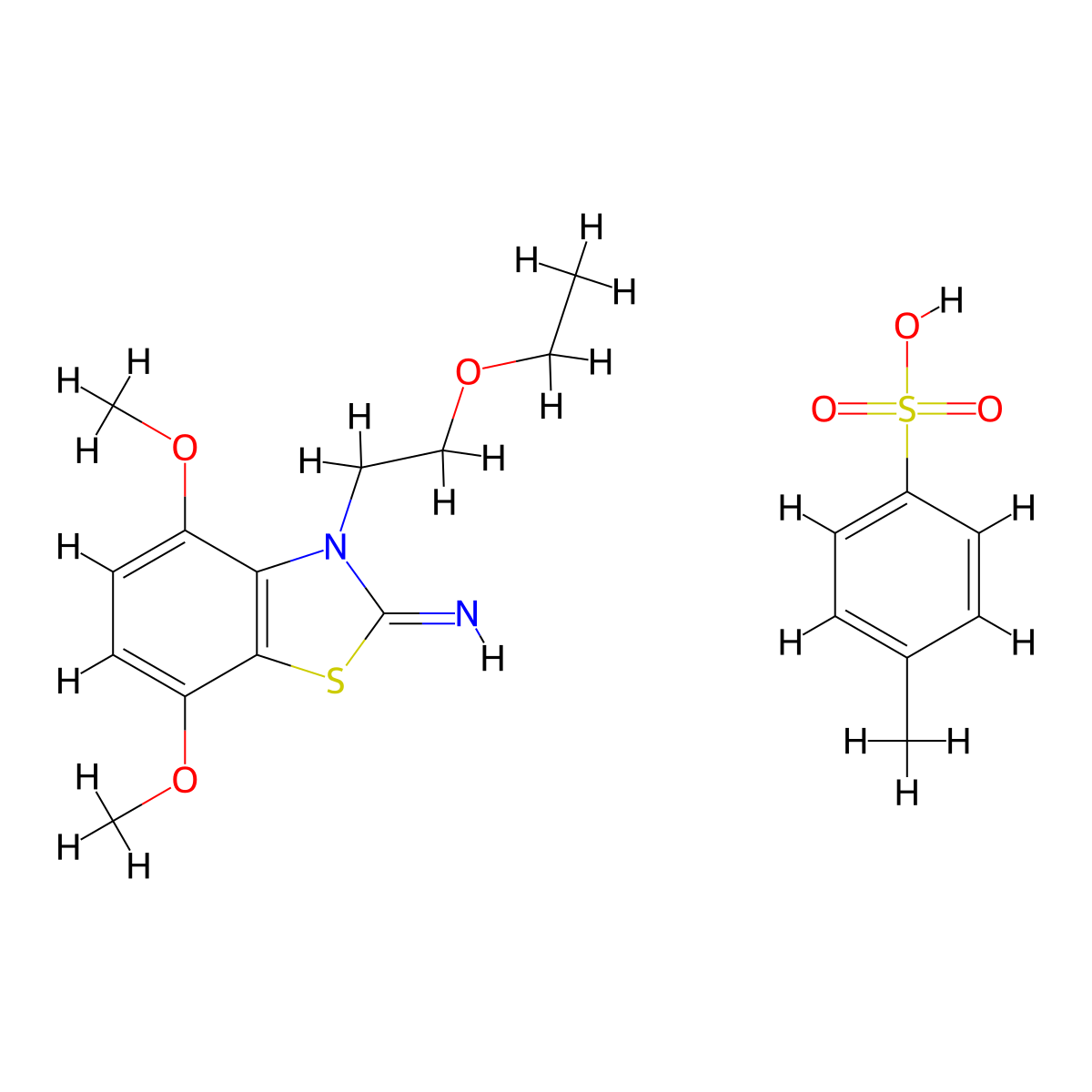 3-(2-ethoxyethyl)-4,7-dimethoxybenzo[d]thiazol-2(3H)-imine 4-methylbenzenesulfonate molecular structure, CAS 2034156-61-9