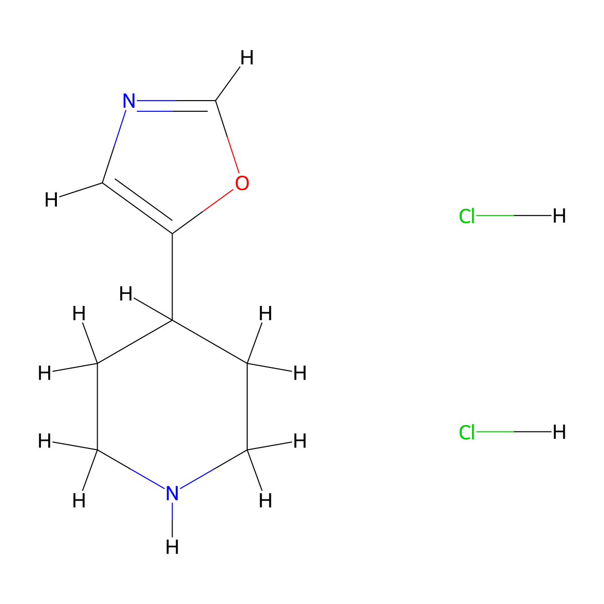 4-(1,3-Oxazol-5-yl)piperidine dihydrochloride molecular structure, CAS 2034156-74-4