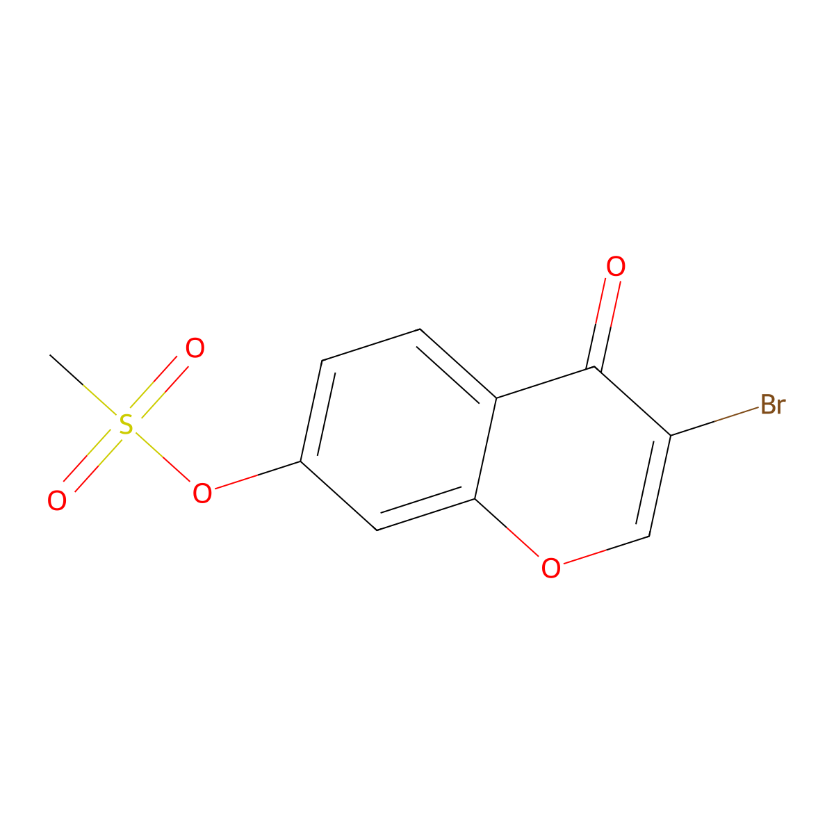 3-bromo-4-oxo-4H-chromen-7-yl methanesulfonate molecular structure, CAS 2034156-75-5