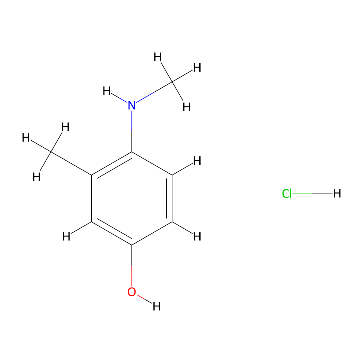 3-Methyl-4-(methylamino)phenol hydrochloride molecular structure, CAS 2034156-77-7