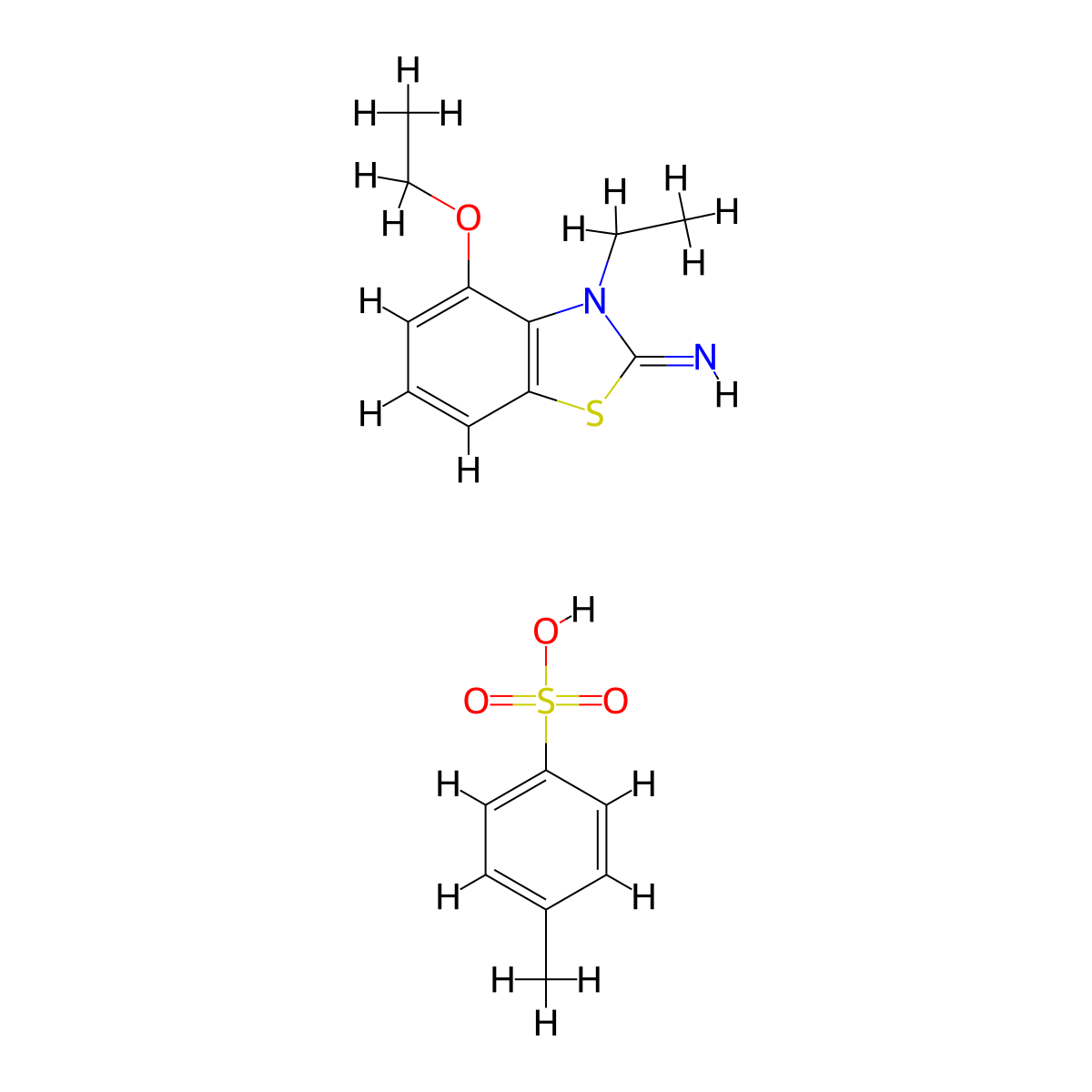 4-ethoxy-3-ethylbenzo[d]thiazol-2(3H)-imine 4-methylbenzenesulfonate molecular structure, CAS 2034156-80-2