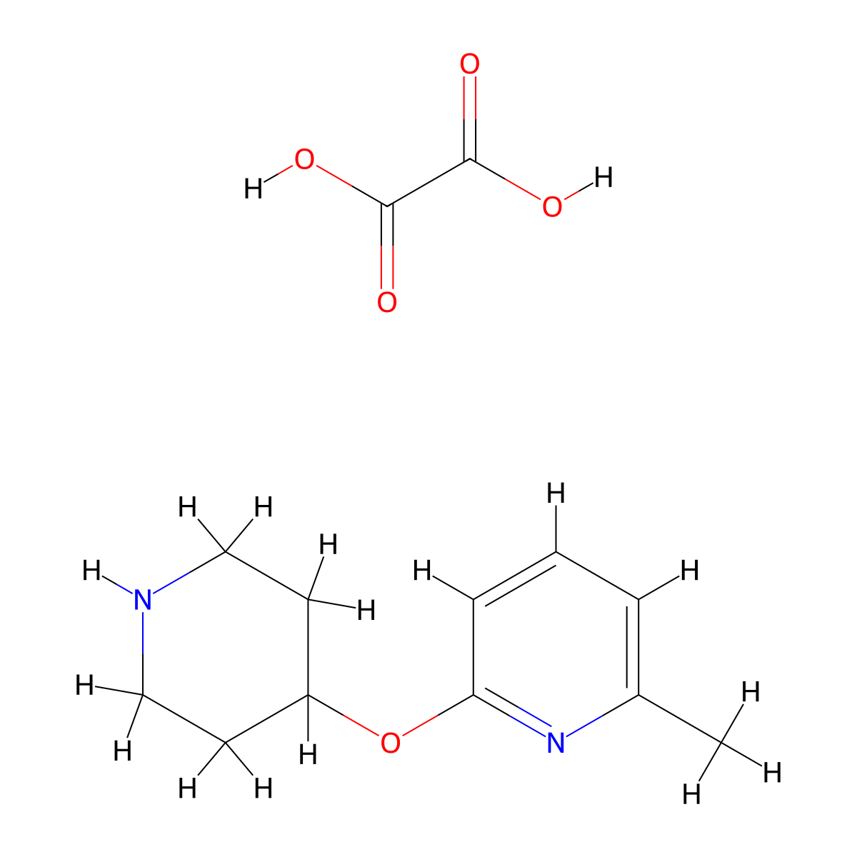 2-Methyl-6-(piperidin-4-yloxy)pyridine oxalate molecular structure, CAS 2034156-81-3