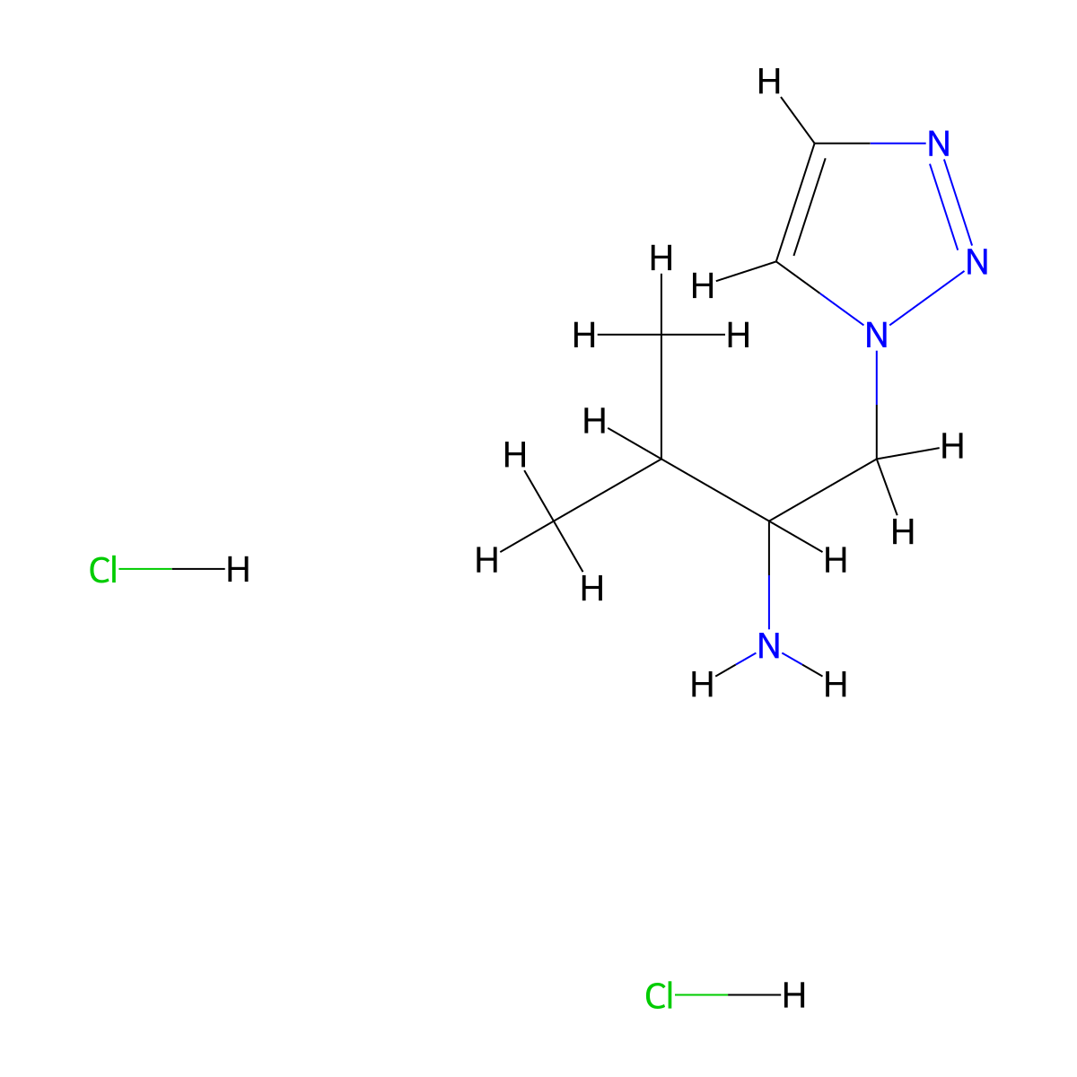3-methyl-1-(1H-1,2,3-triazol-1-yl)butan-2-amine dihydrochloride molecular structure, CAS 2034156-86-8
