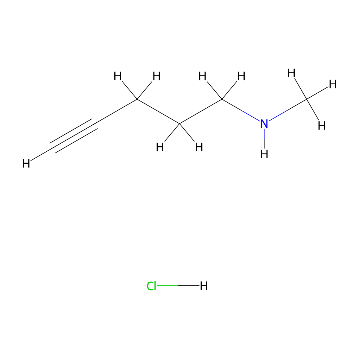 N-methylpent-4-yn-1-amine hydrochloride molecular structure, CAS 2034156-95-9