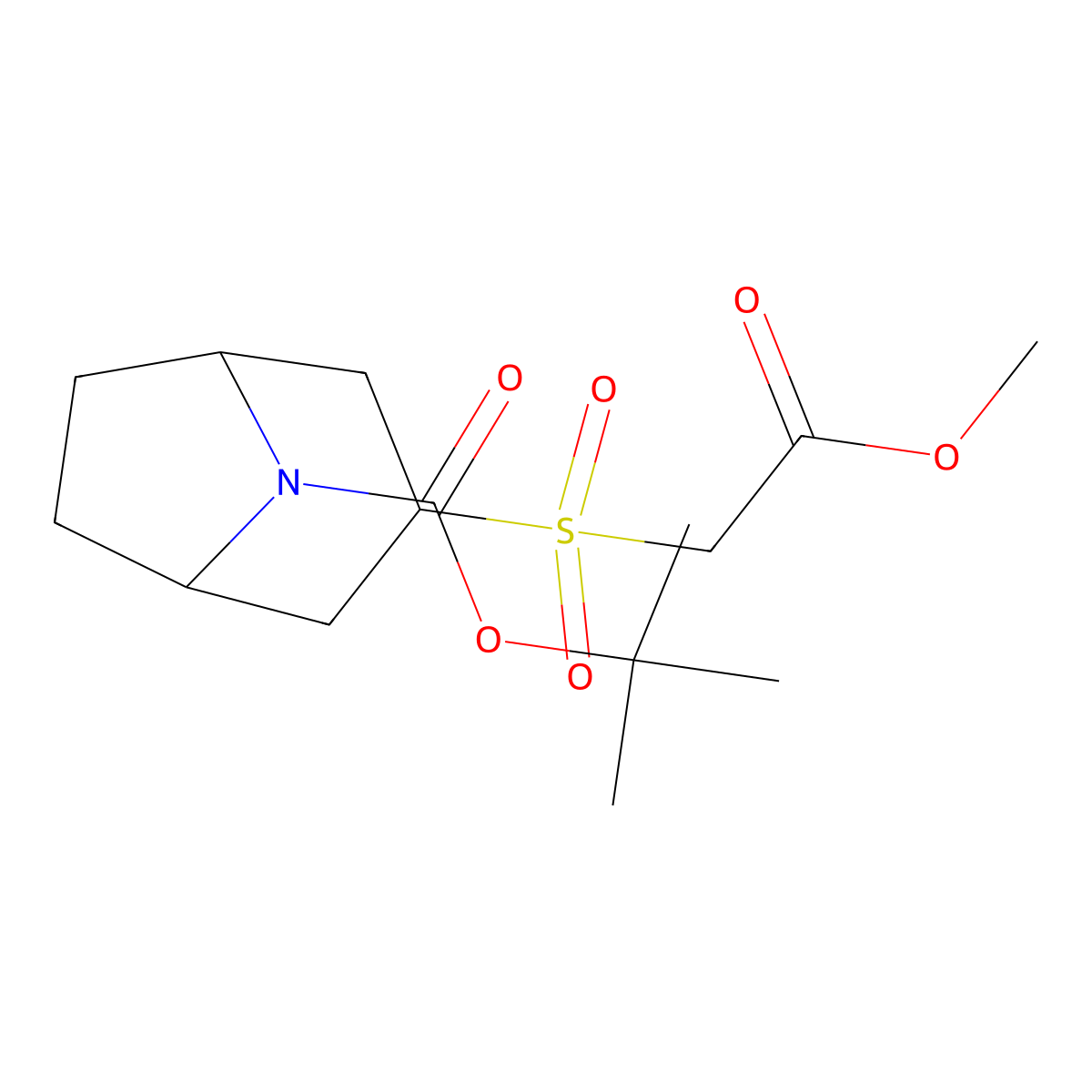 Tert-butyl 3-((2-methoxy-2-oxoethyl)sulfonyl)-8-azabicyclo[3.2.1]octane-8-carboxylate molecular structure, CAS 2034157-01-0
