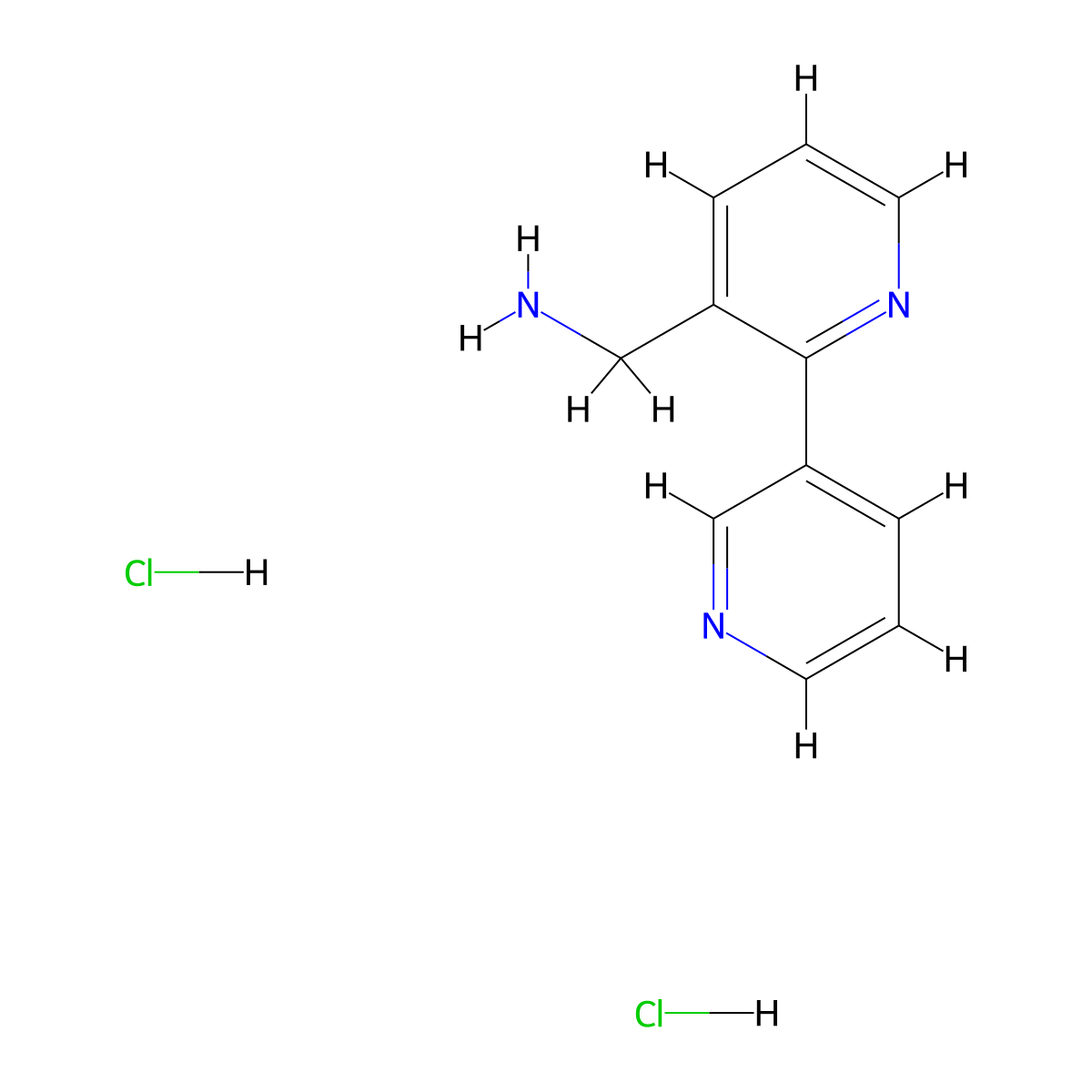 [2,3'-Bipyridin]-3-ylmethanamine dihydrochloride molecular structure, CAS 2034157-03-2