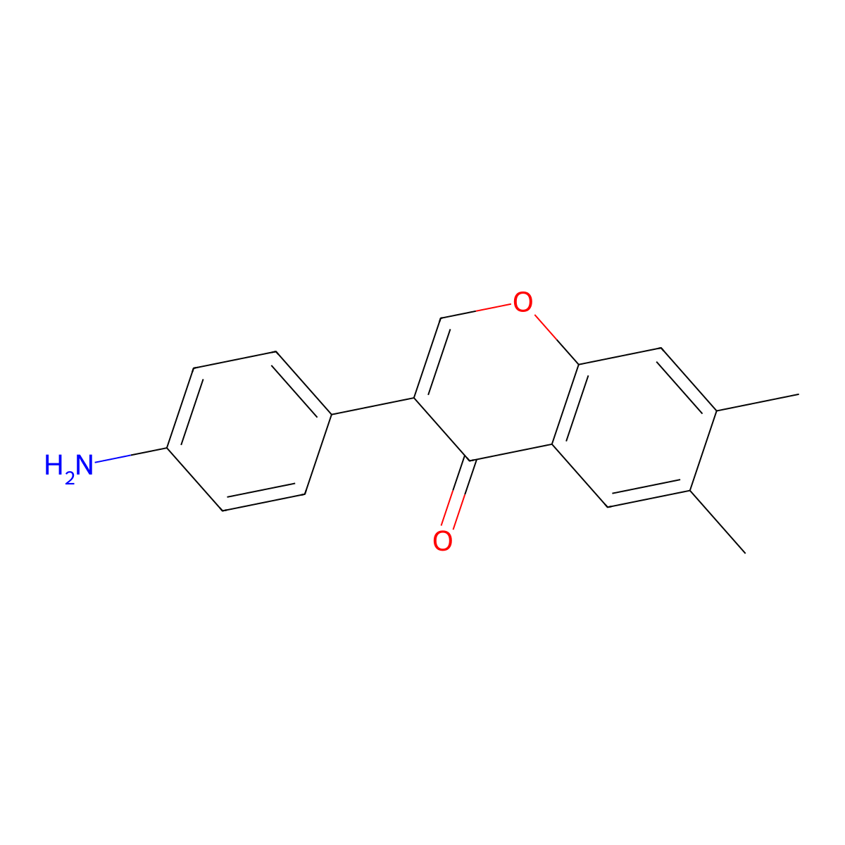 3-(4-aminophenyl)-6,7-dimethyl-4H-chromen-4-one molecular structure, CAS 2034157-06-5