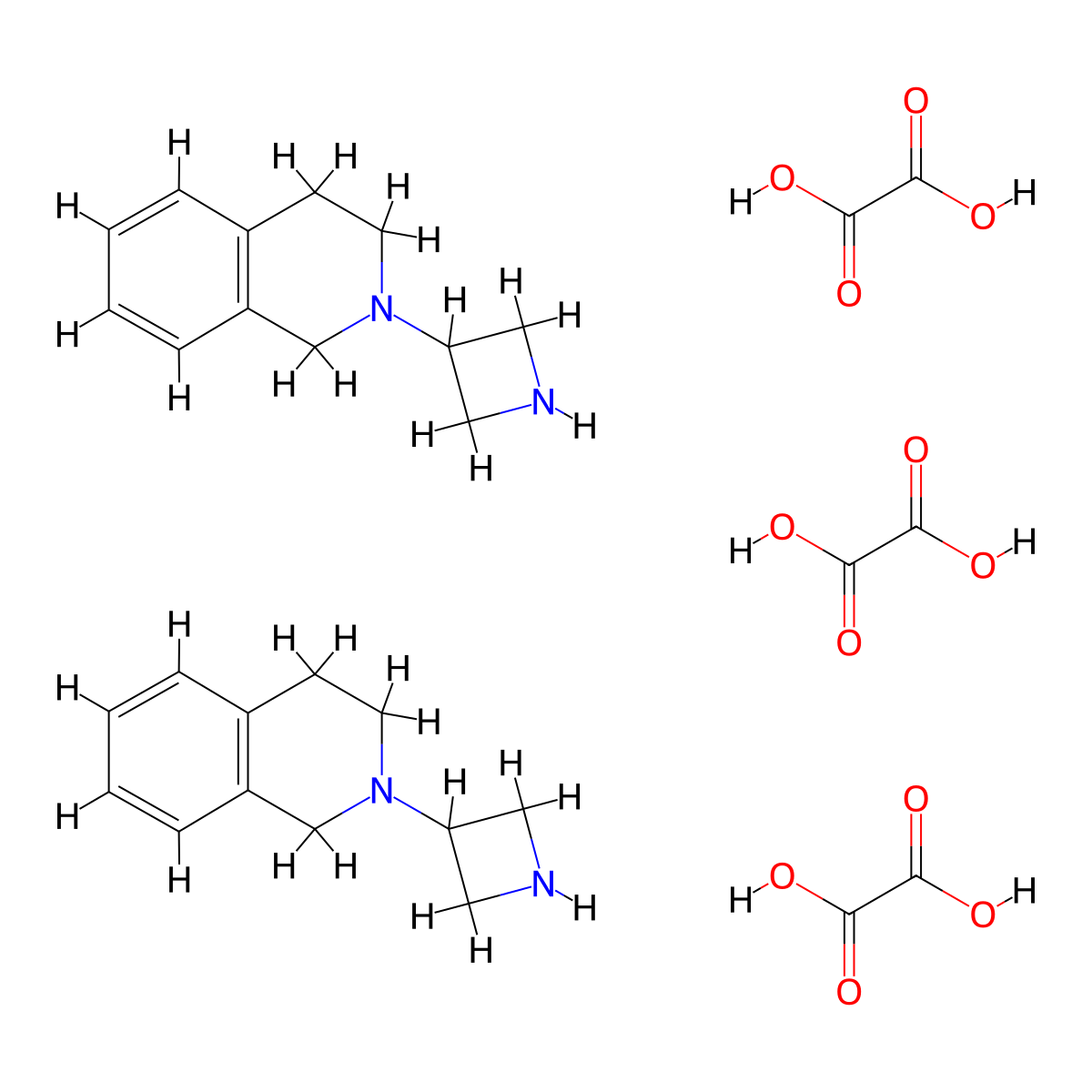 2-(Azetidin-3-yl)-1,2,3,4-tetrahydroisoquinoline sesquioxalate molecular structure, CAS 2034157-08-7