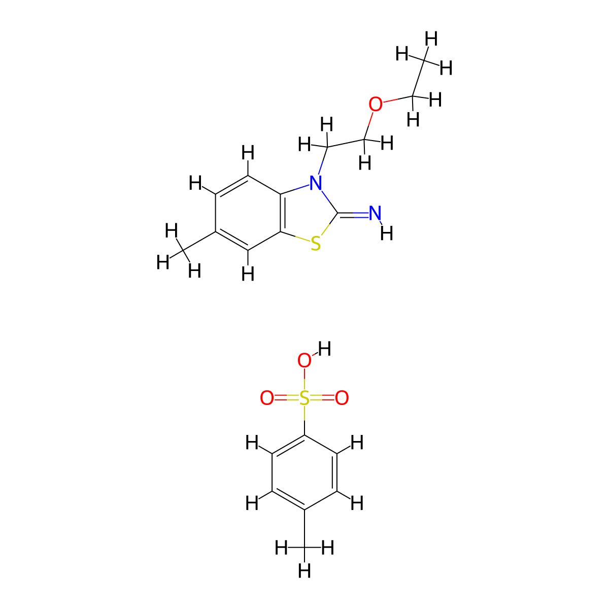 3-(2-ethoxyethyl)-6-methylbenzo[d]thiazol-2(3H)-imine 4-methylbenzenesulfonate molecular structure, CAS 2034157-13-4