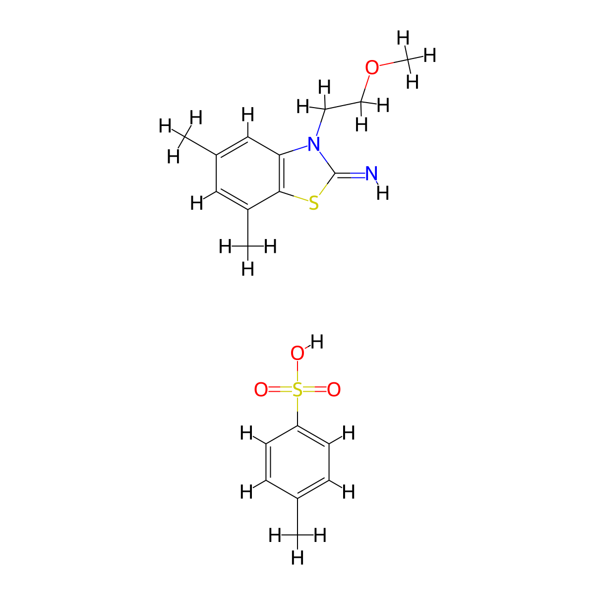 3-(2-methoxyethyl)-5,7-dimethylbenzo[d]thiazol-2(3H)-imine 4-methylbenzenesulfonate molecular structure, CAS 2034157-21-4