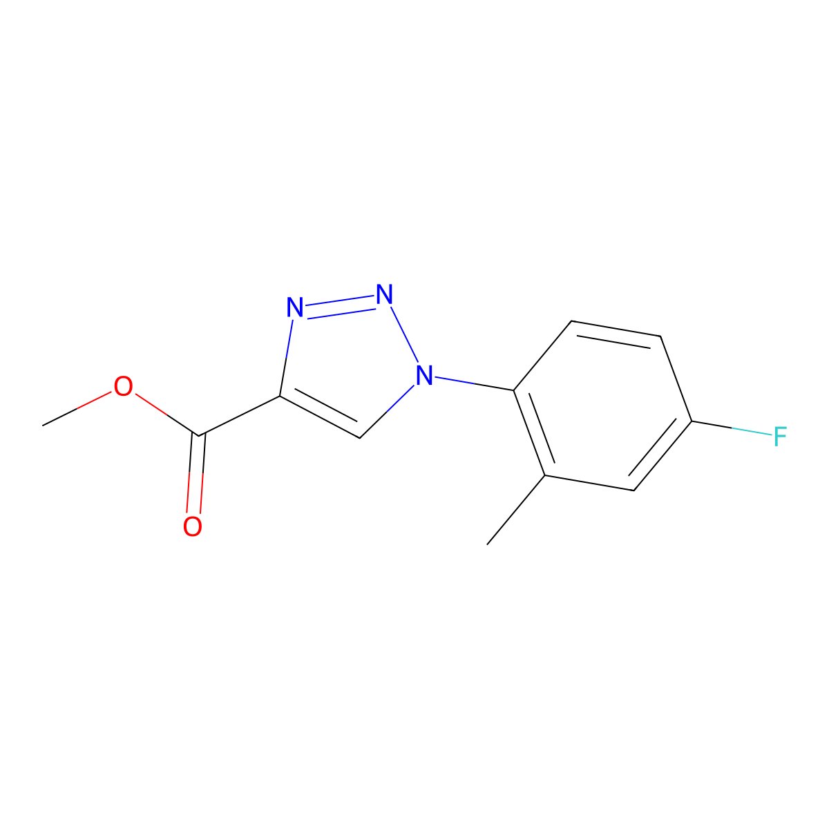 methyl 1-(4-fluoro-2-methylphenyl)-1H-1,2,3-triazole-4-carboxylate molecular structure, CAS 2034157-22-5