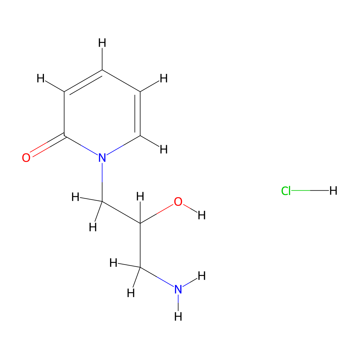 1-(3-amino-2-hydroxypropyl)pyridin-2(1H)-one hydrochloride molecular structure, CAS 2034157-26-9