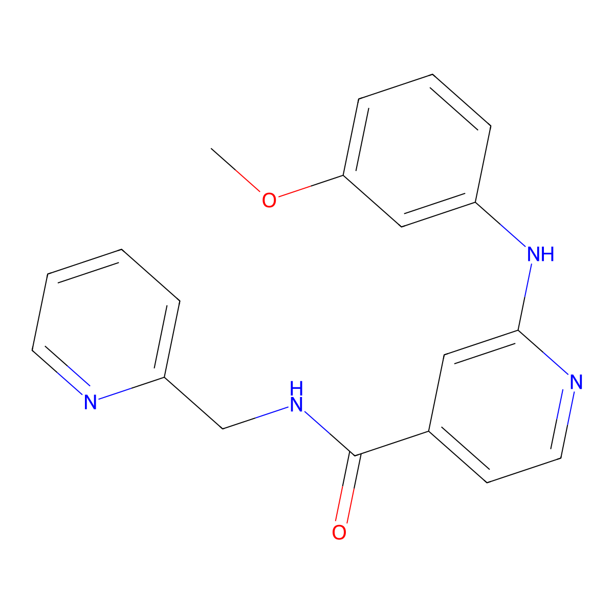 2-[(3-Methoxyphenyl)amino]-N-[(pyridin-2-yl)methyl]pyridine-4-carboxamide molecular structure, CAS 2034157-27-0