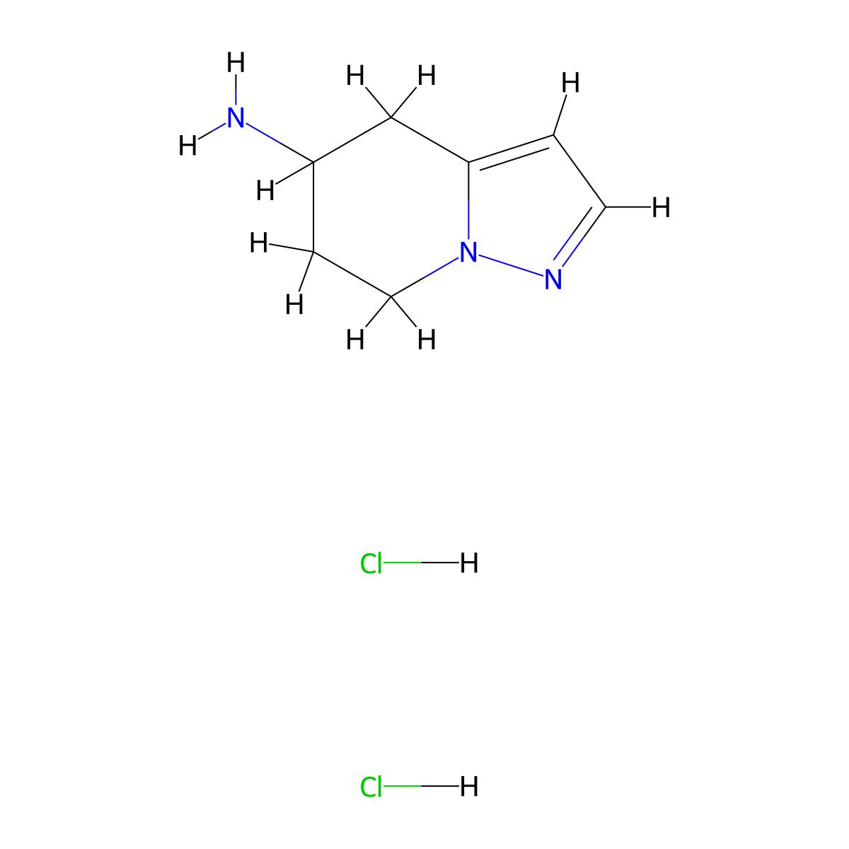 4H,5H,6H,7H-pyrazolo(1,5-a)pyridin-5-amine dihydrochloride molecular structure, CAS 2034157-32-7