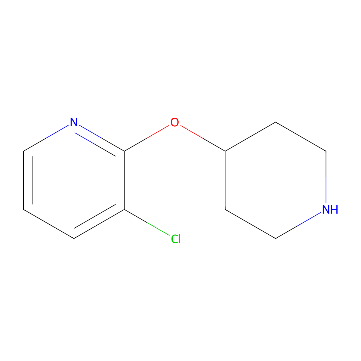 3-Chloro-2-piperidin-4-yloxypyridine molecular structure, CAS 2034157-39-4