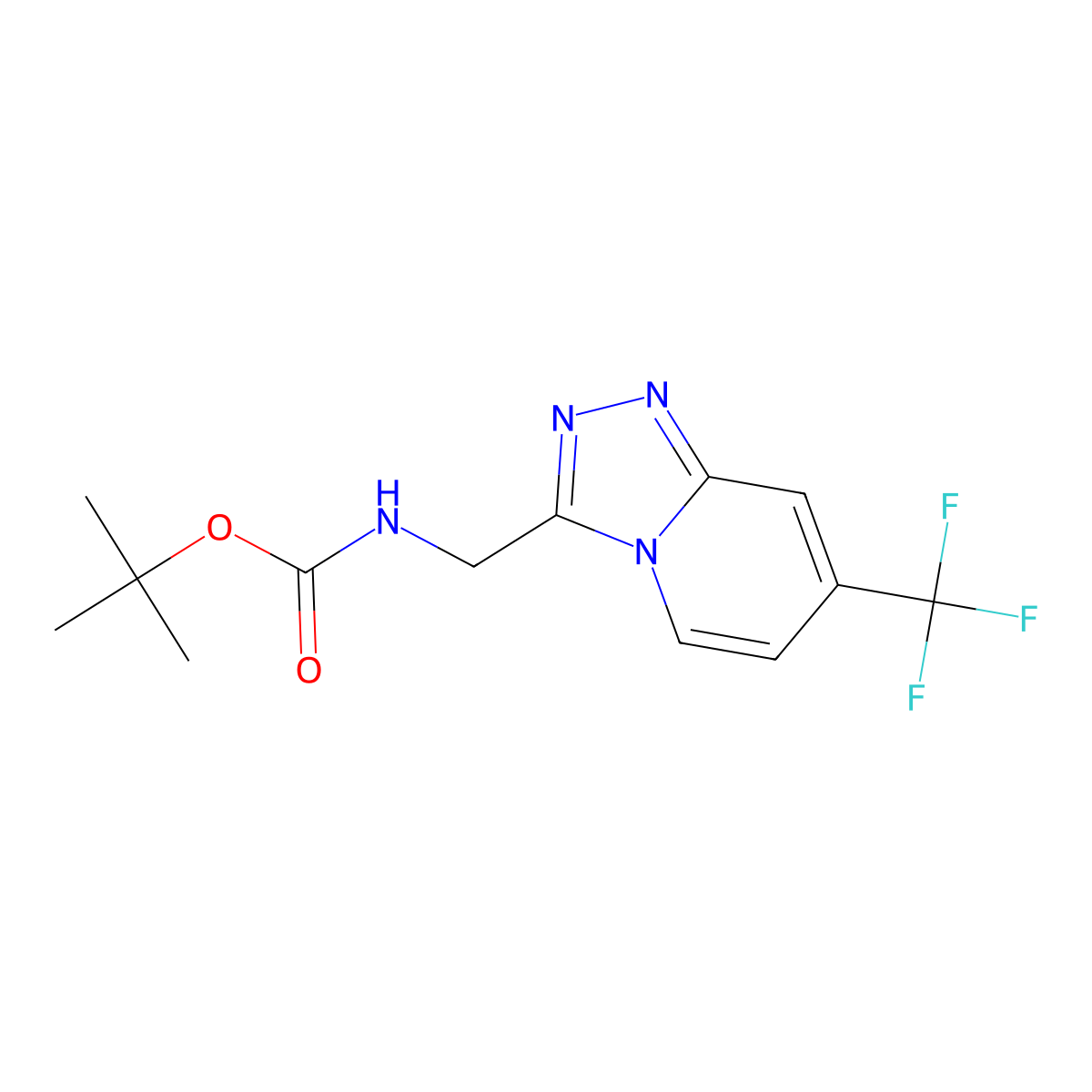 Tert-butyl ((7-(trifluoromethyl)-[1,2,4]triazolo[4,3-a]pyridin-3-yl)methyl)carbamate molecular structure, CAS 2034157-52-1
