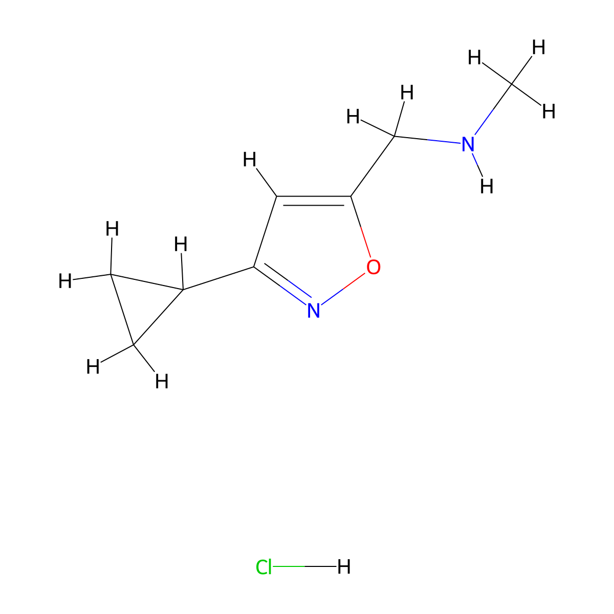 [(3-Cyclopropyl-1,2-oxazol-5-yl)methyl](methyl)amine hydrochloride molecular structure, CAS 2034157-53-2