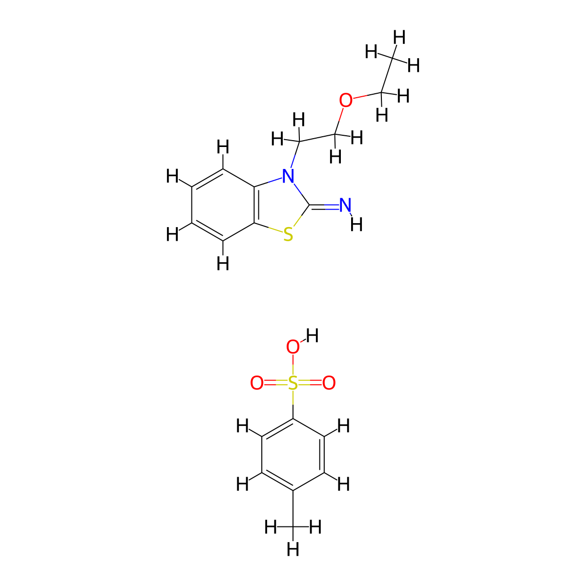 3-(2-ethoxyethyl)benzo[d]thiazol-2(3H)-imine 4-methylbenzenesulfonate molecular structure, CAS 2034157-59-8