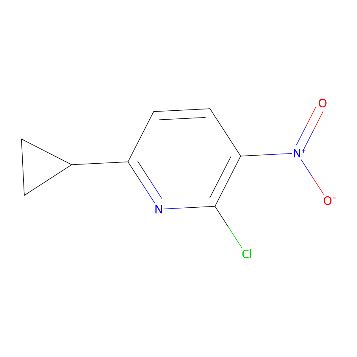 2-Chloro-6-cyclopropyl-3-nitropyridine molecular structure, CAS 2034184-65-9