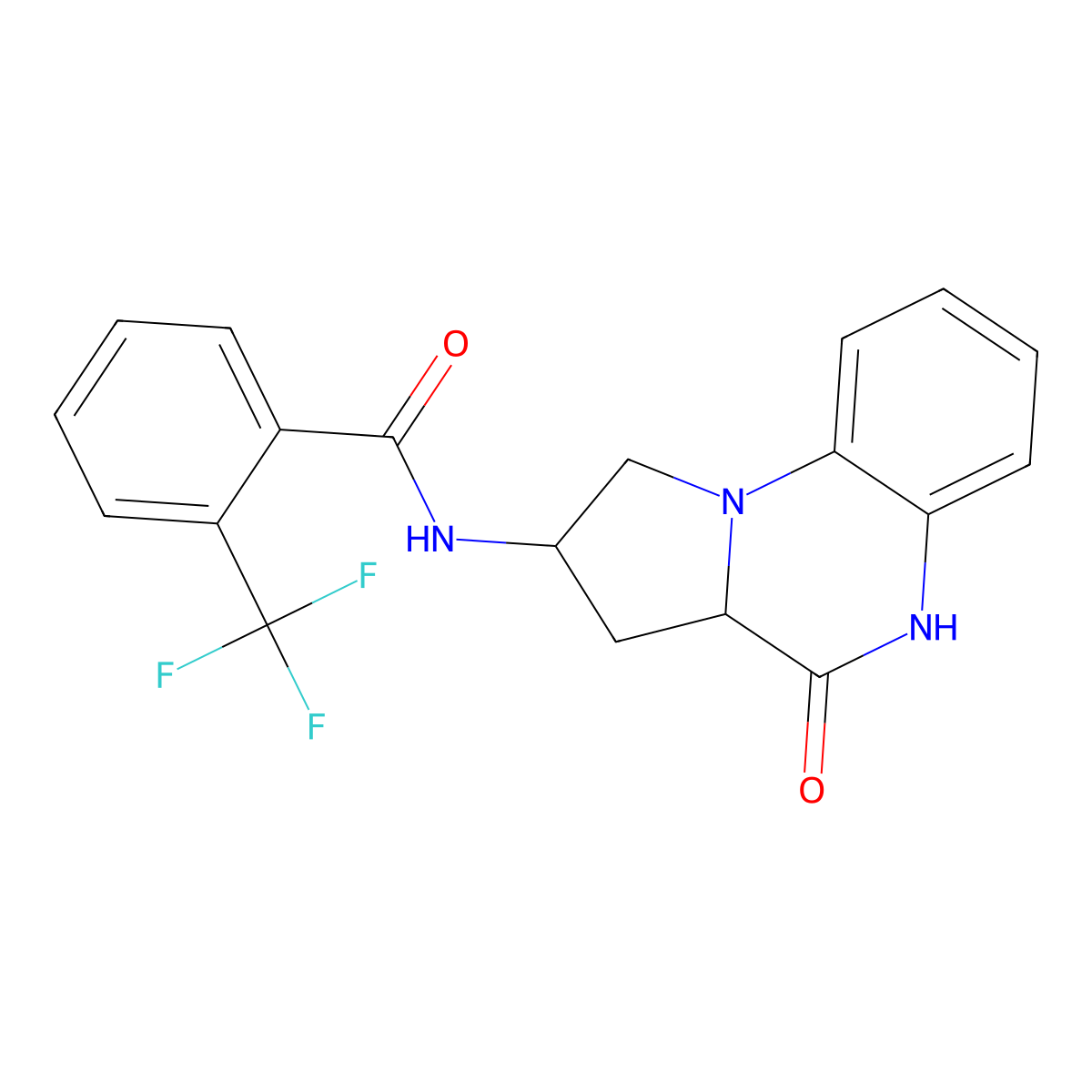 N-(4-oxo-1,2,3,3a,4,5-hexahydropyrrolo[1,2-a]quinoxalin-2-yl)-2-(trifluoromethyl)benzamide molecular structure, CAS 2034200-42-3