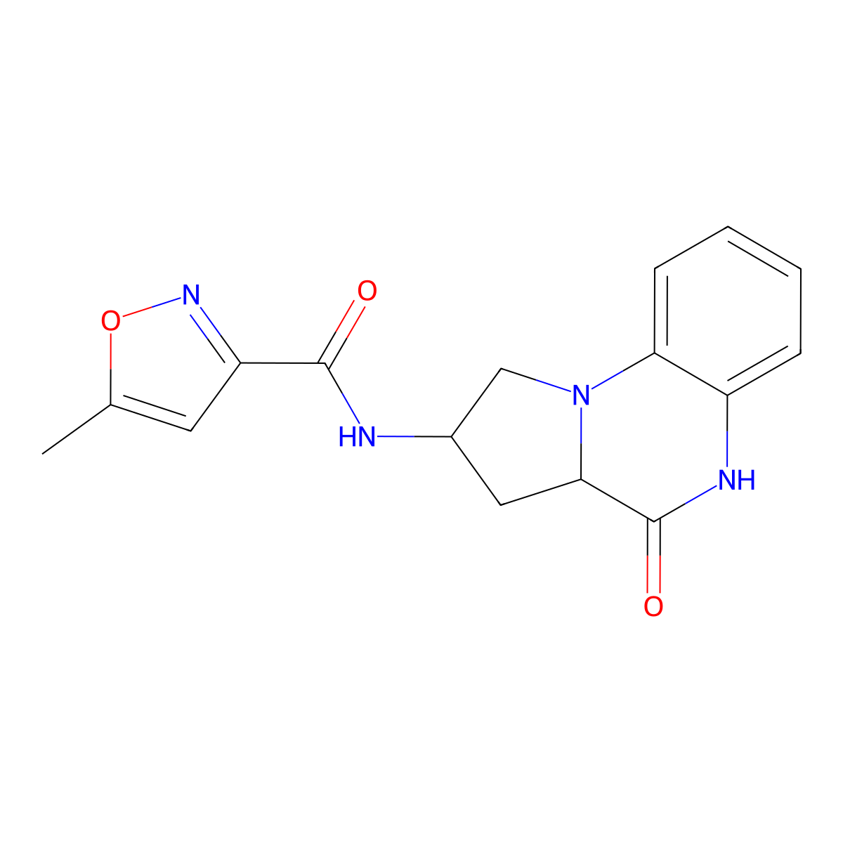 5-methyl-N-(4-oxo-1,2,3,3a,4,5-hexahydropyrrolo[1,2-a]quinoxalin-2-yl)isoxazole-3-carboxamide molecular structure, CAS 2034200-46-7