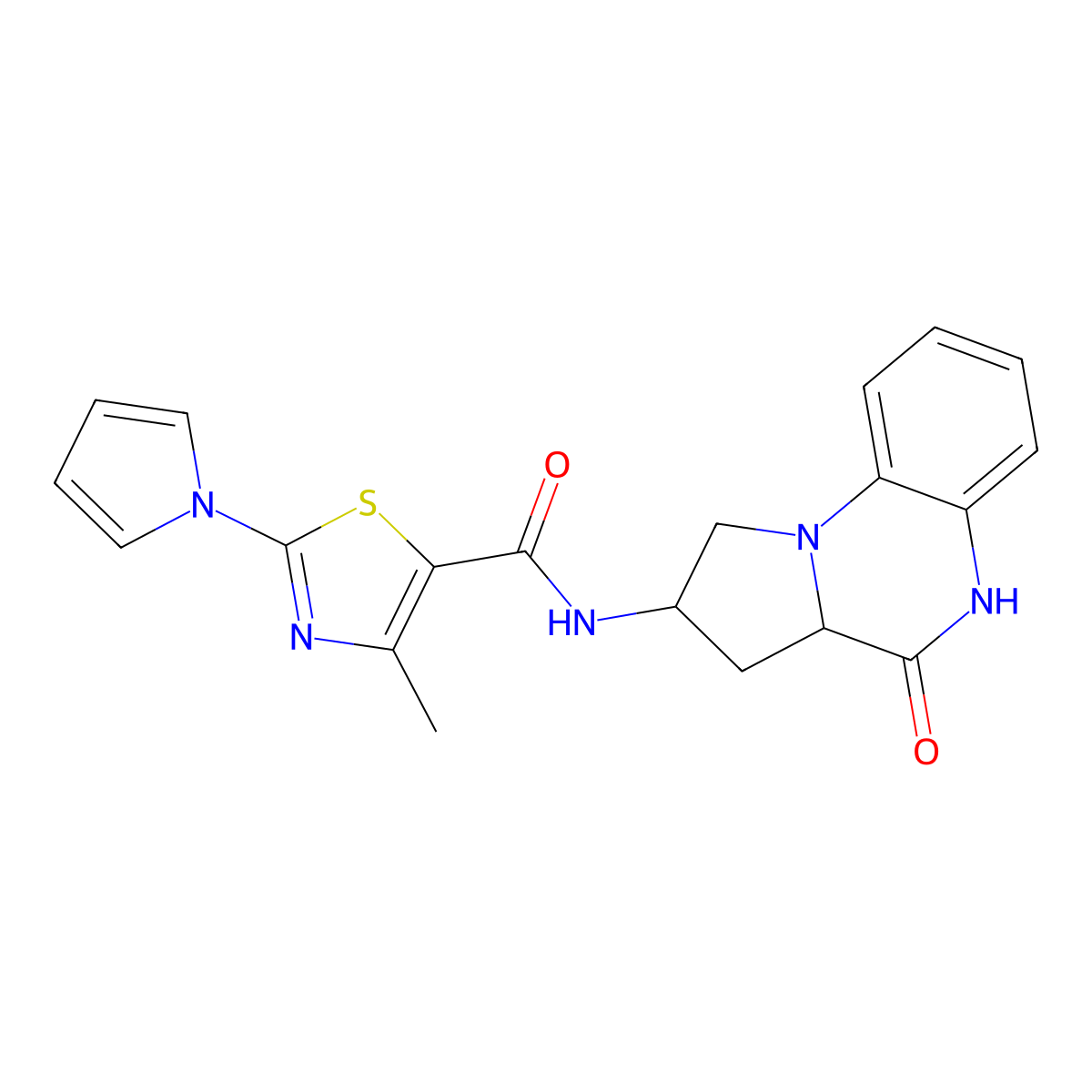 4-methyl-N-(4-oxo-1,2,3,3a,4,5-hexahydropyrrolo[1,2-a]quinoxalin-2-yl)-2-(1H-pyrrol-1-yl)thiazole-5-carboxamide molecular structure, CAS 2034200-94-5