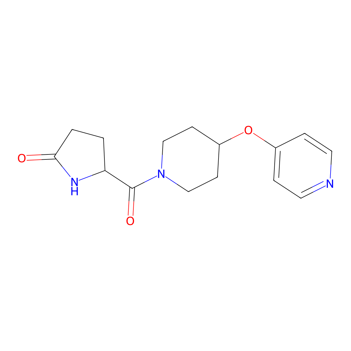 5-[4-(Pyridin-4-yloxy)piperidine-1-carbonyl]pyrrolidin-2-one molecular structure, CAS 2034201-04-0