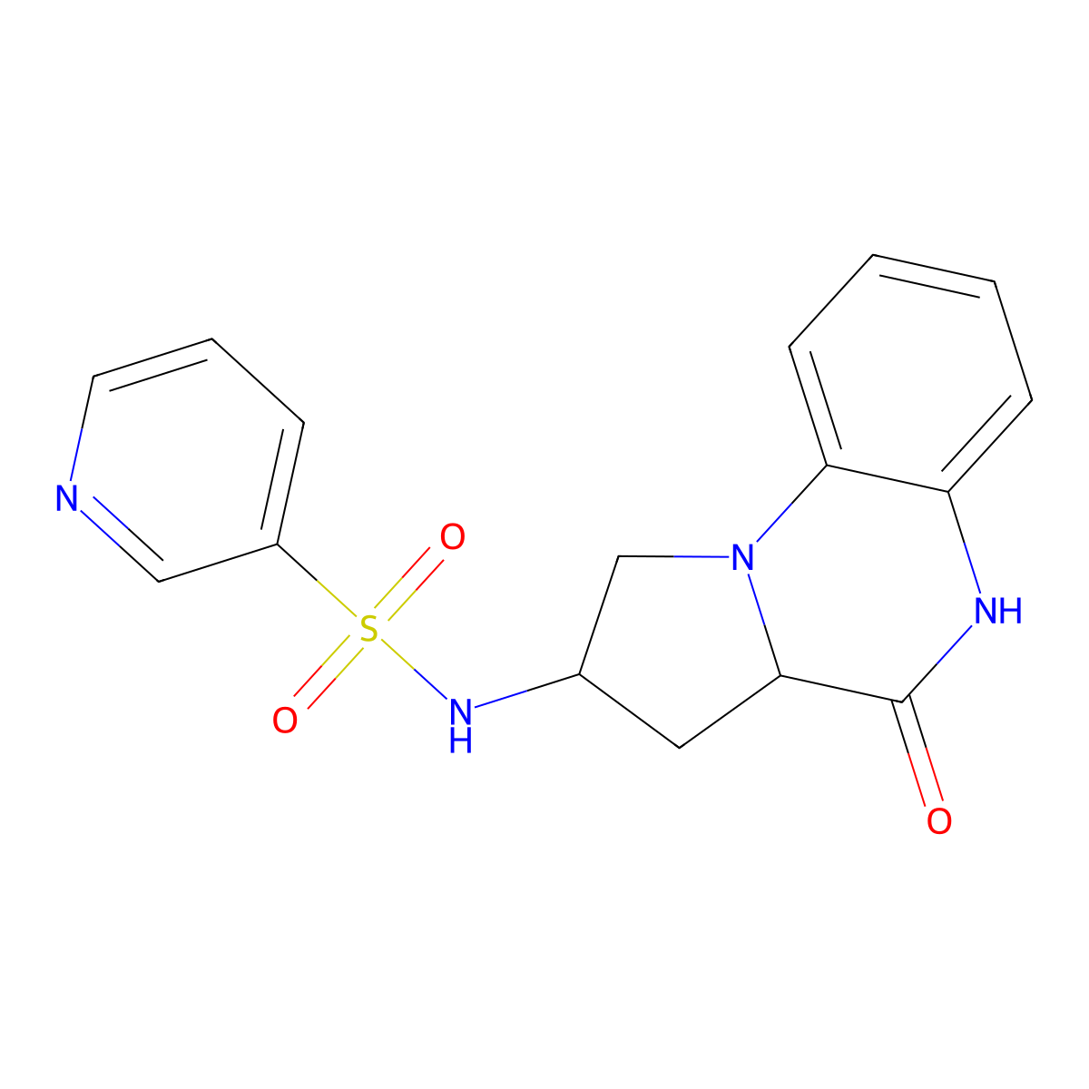 N-(4-oxo-1,2,3,3a,4,5-hexahydropyrrolo[1,2-a]quinoxalin-2-yl)pyridine-3-sulfonamide molecular structure, CAS 2034201-10-8