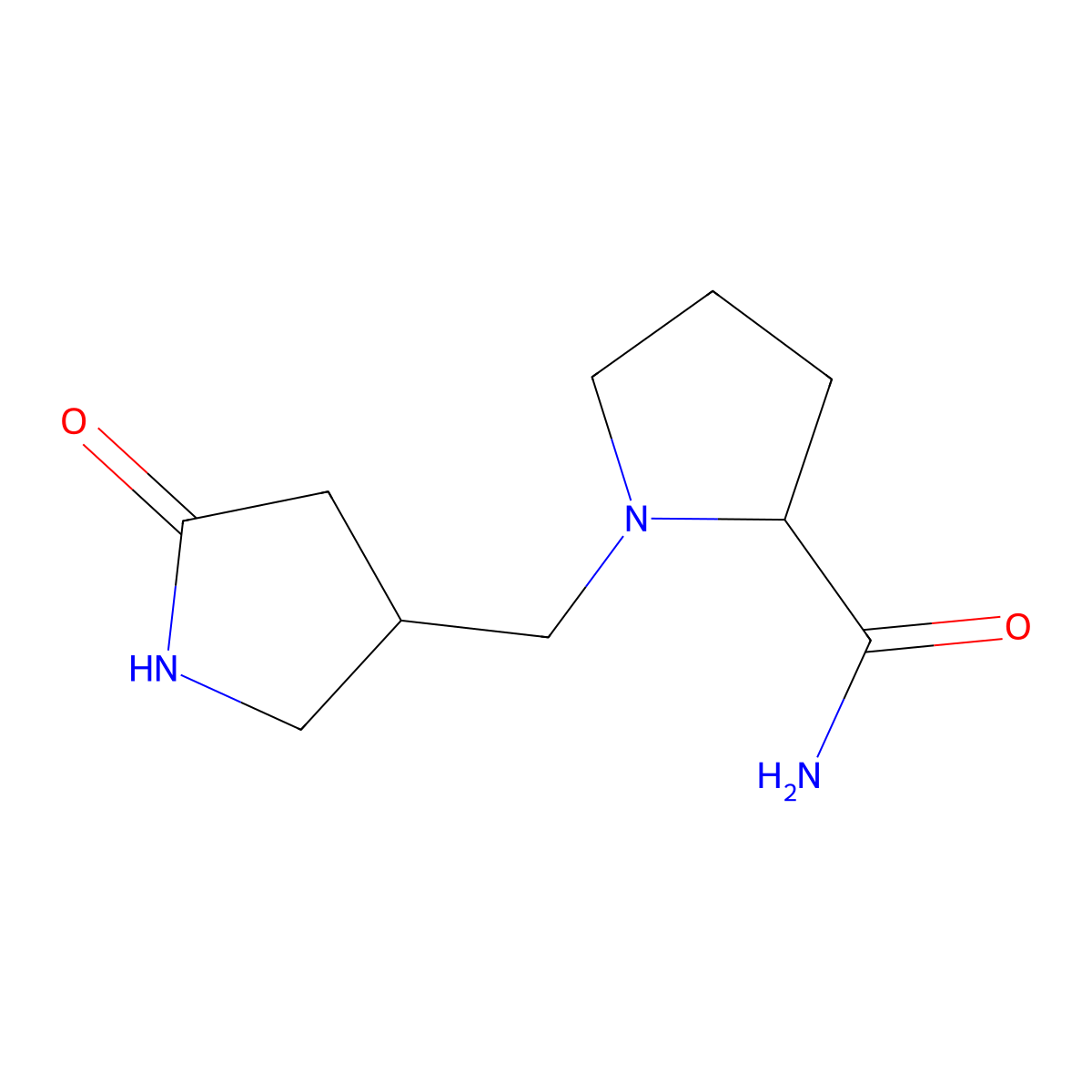 1-[(5-Oxopyrrolidin-3-yl)methyl]pyrrolidine-2-carboxamide molecular structure, CAS 2034201-12-0