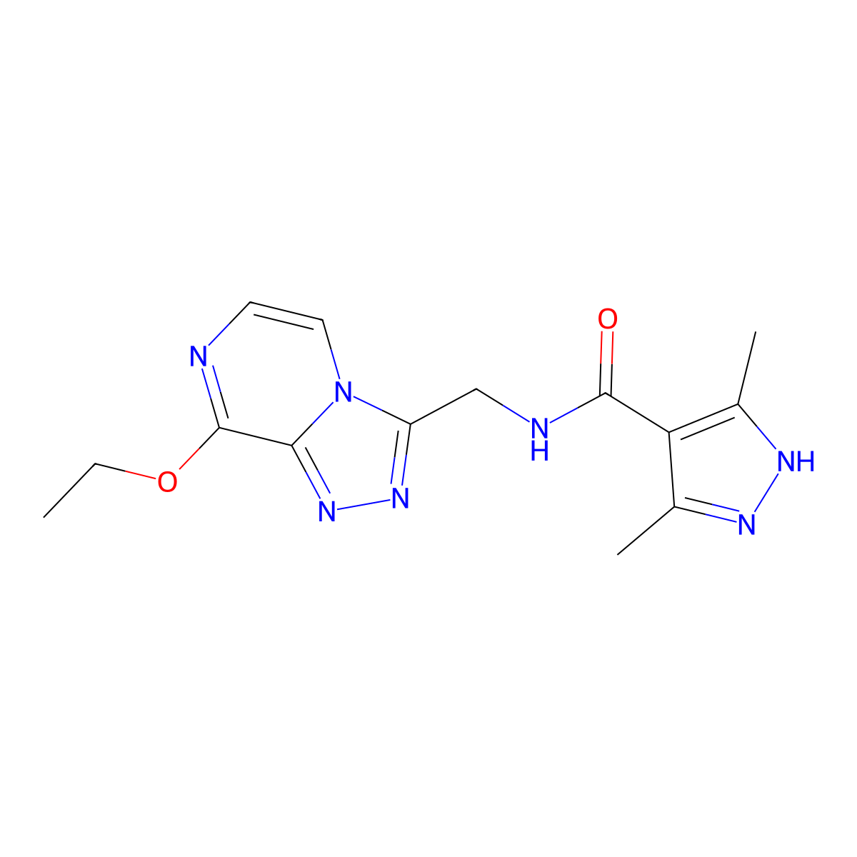 N-({8-ethoxy-[1,2,4]triazolo[4,3-a]pyrazin-3-yl}methyl)-3,5-dimethyl-1H-pyrazole-4-carboxamide molecular structure, CAS 2034201-25-5