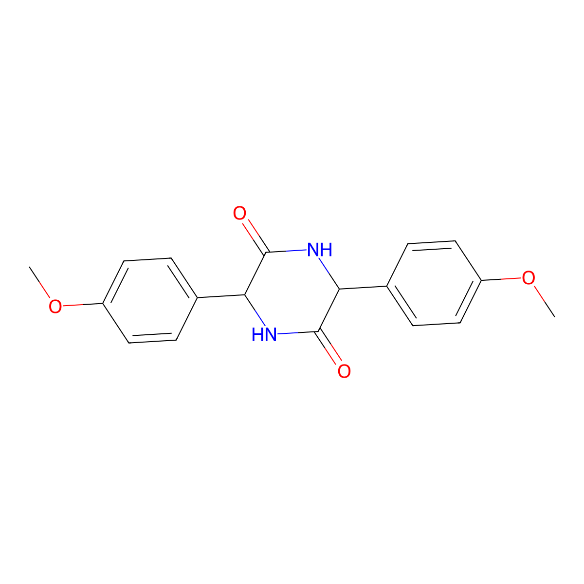 3,6-Bis(4-methoxyphenyl)piperazine-2,5-dione molecular structure, CAS 2034201-42-6