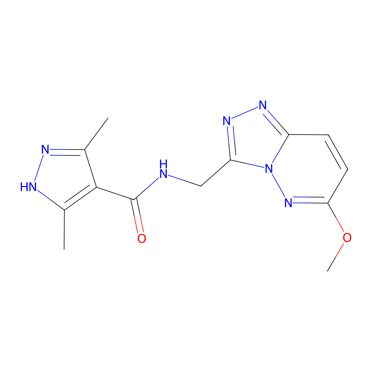 N-({6-methoxy-[1,2,4]triazolo[4,3-b]pyridazin-3-yl}methyl)-3,5-dimethyl-1H-pyrazole-4-carboxamide molecular structure, CAS 2034201-63-1