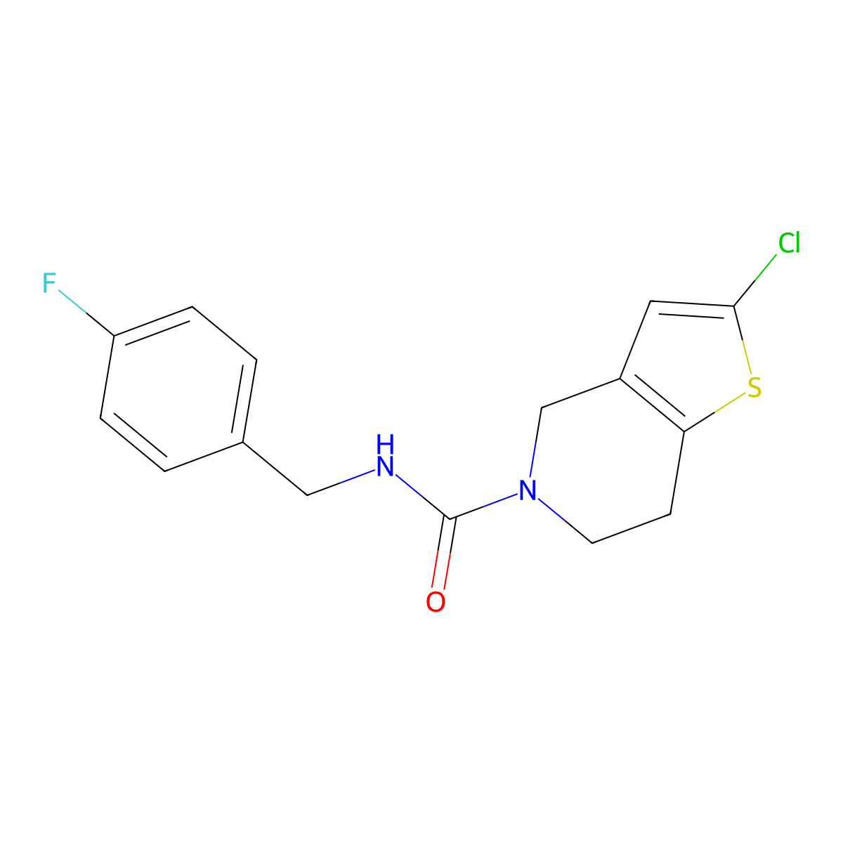 2-chloro-N-(4-fluorobenzyl)-6,7-dihydrothieno[3,2-c]pyridine-5(4H)-carboxamide molecular structure, CAS 2034201-68-6